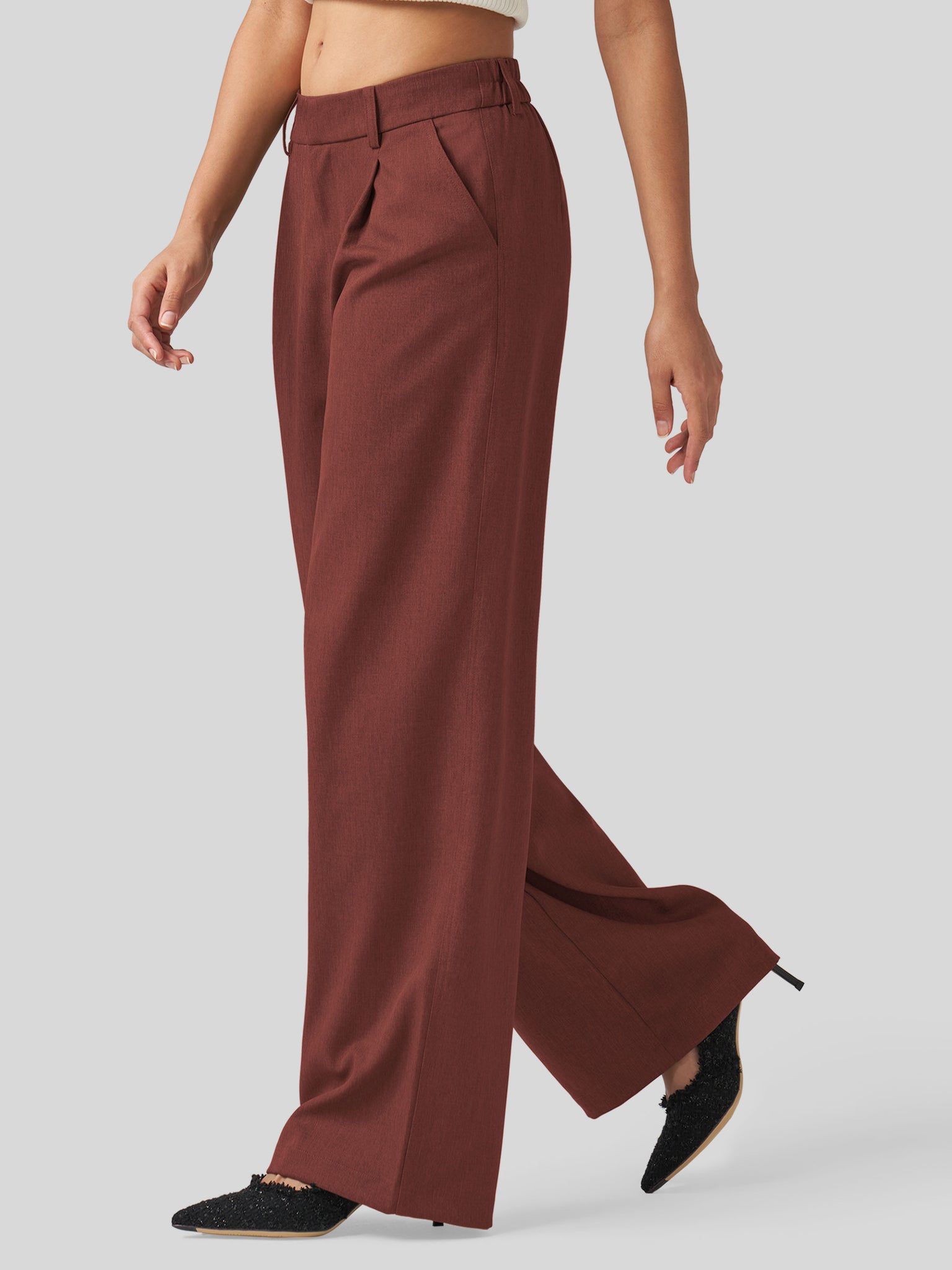 Women's Pleated Wide Leg Pants 29 Inch