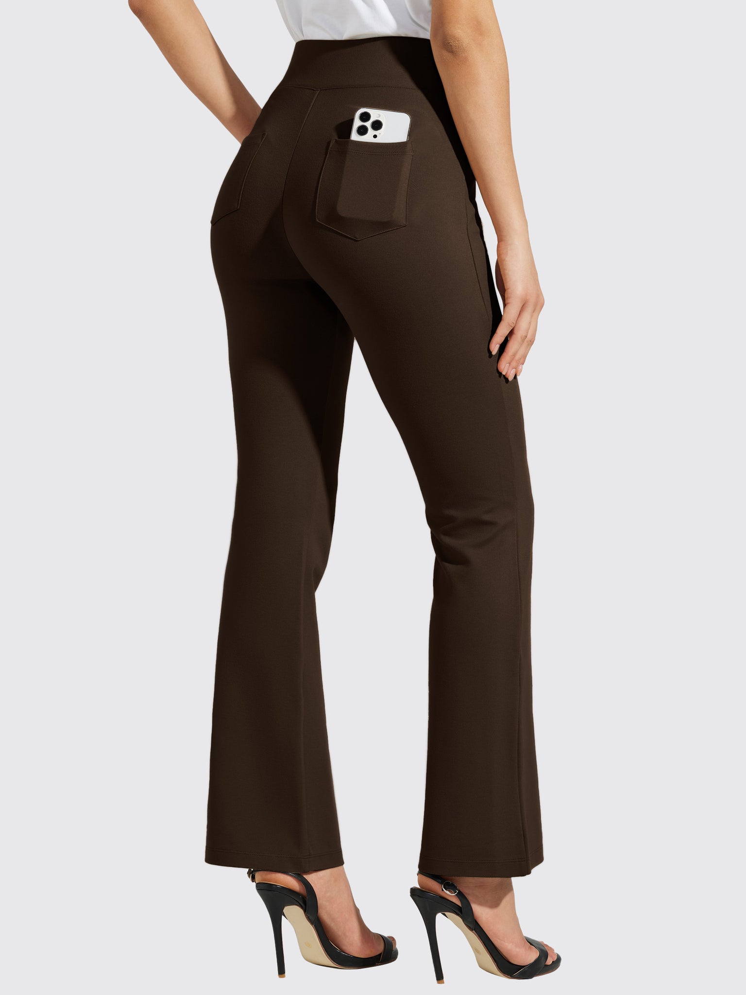 Women's Pull-On Slim Bootcut Pants_Brown_model5