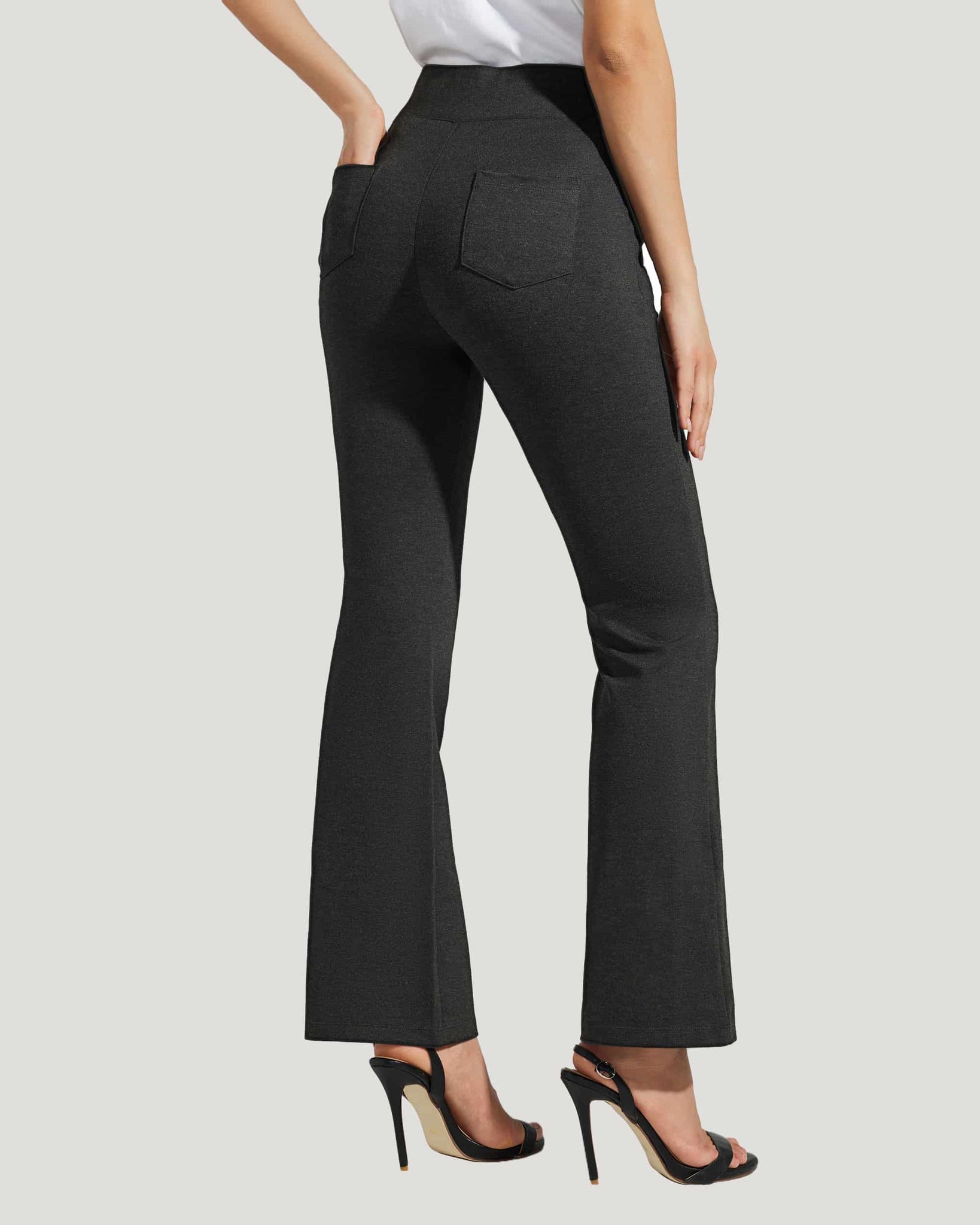 Women's Pull-On Slim Bootcut Pants_DarkGray_model3