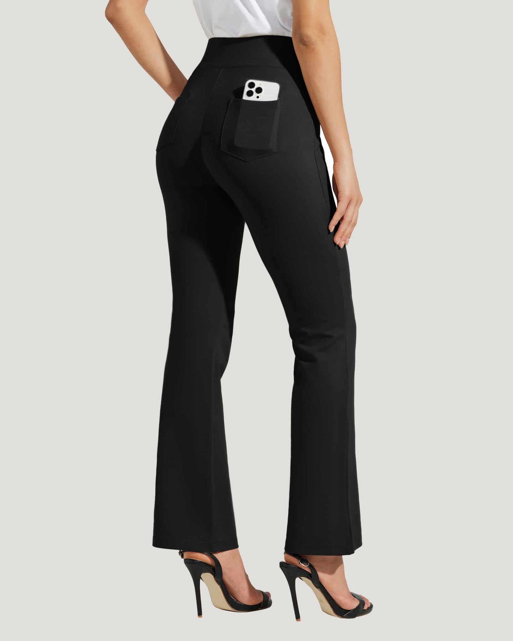 Women's Pull-On Slim Bootcut Pants_Black_model3