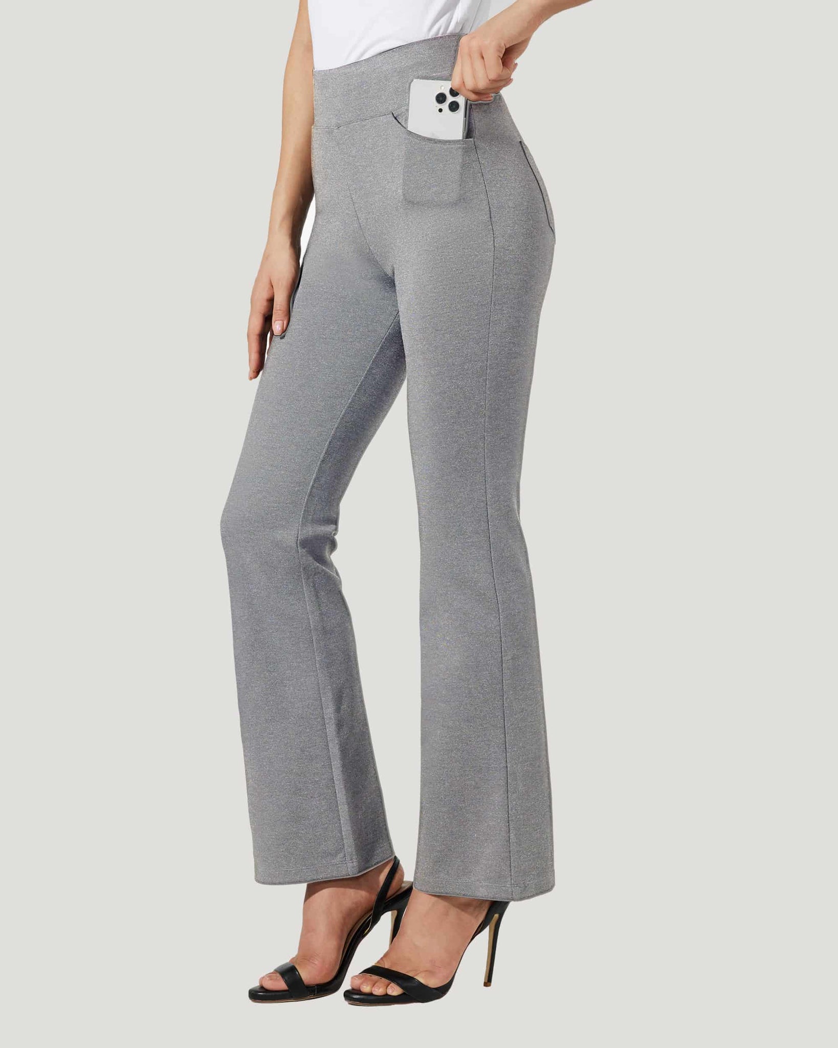 Women's Pull-On Slim Bootcut Pants_LightGray_model2