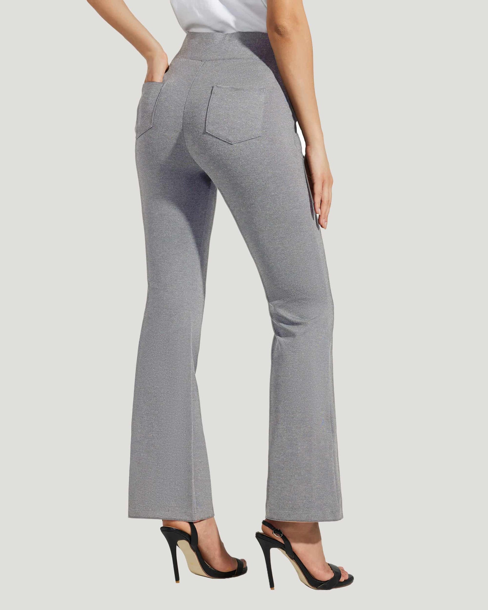 Women's Pull-On Slim Bootcut Pants_LightGray_model3