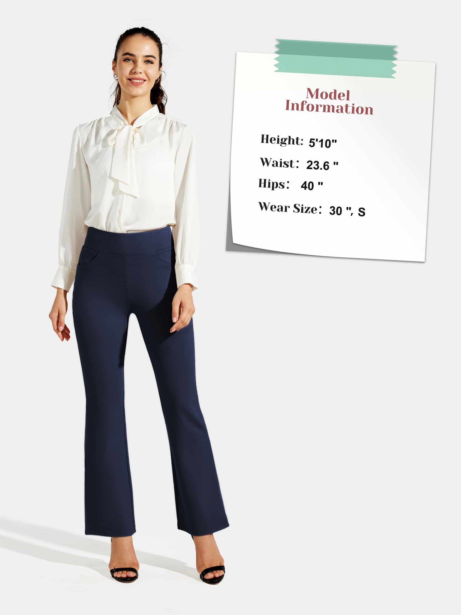 Women's Pull-On Slim Bootcut Pants_Navy_model5