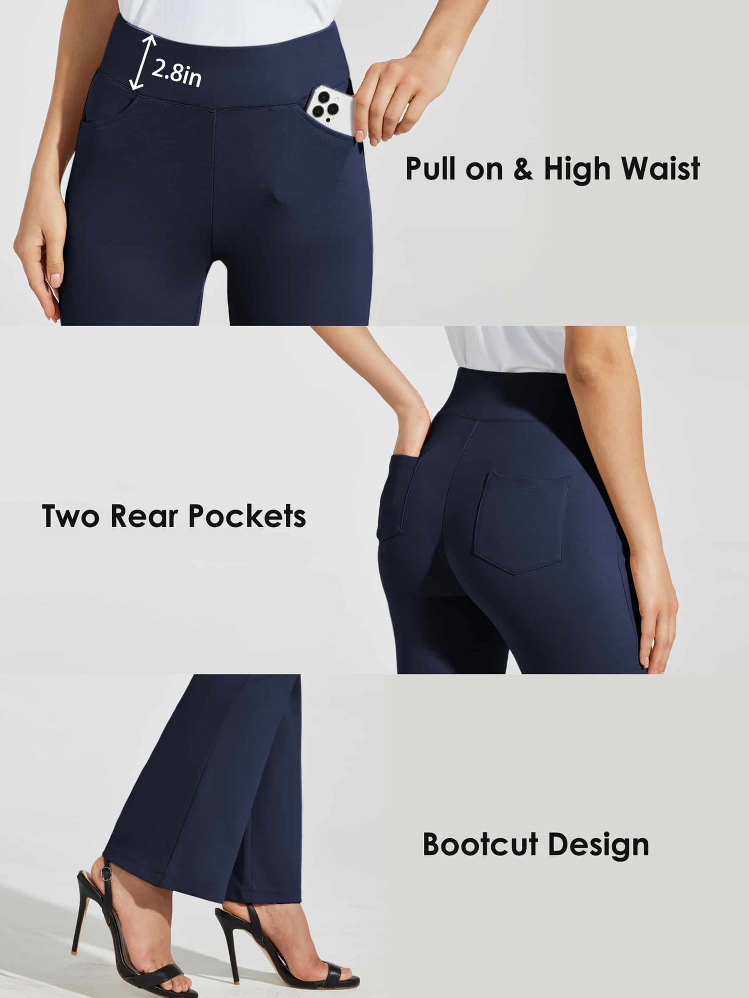 Women's Pull-On Slim Bootcut Pants_Navy_model4