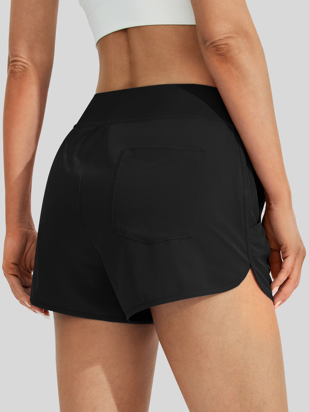Willit Women's Seashore Boardshort 3 Inch in black3