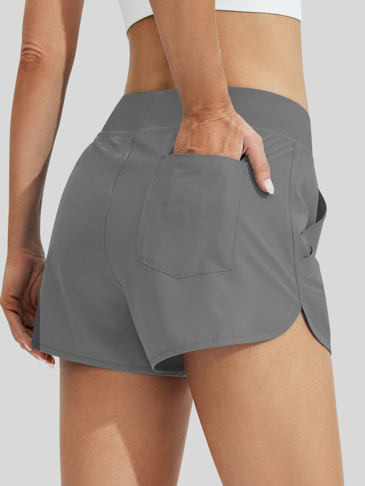 Willit Women's Seashore Boardshort 3 Inch in gray3