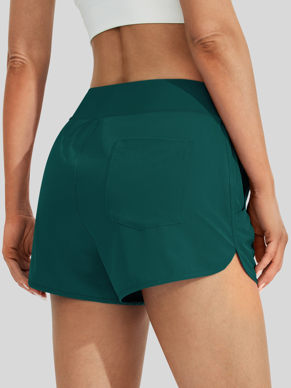 Willit Women's Seashore Boardshort 3 Inch in malladgreen3