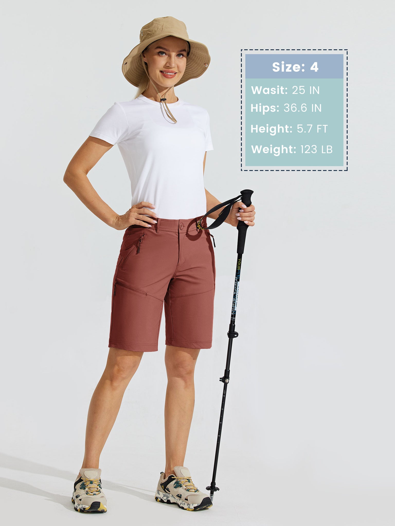 Women's Slim Leg Golf Shorts 10Inch_Cacao_model3