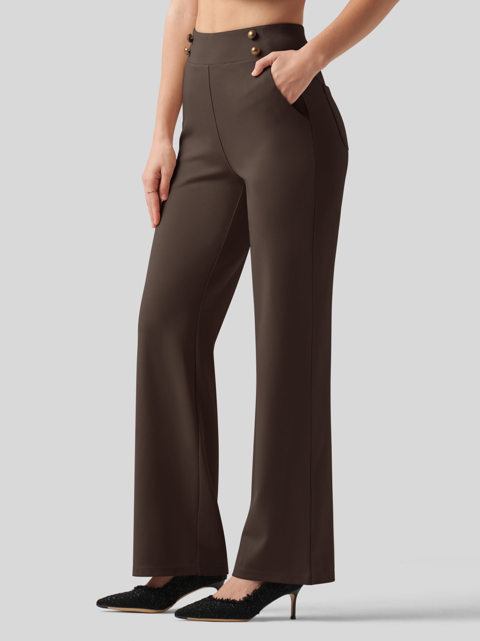 Women's Smooth Wide Leg Dress Pants 31 Inch