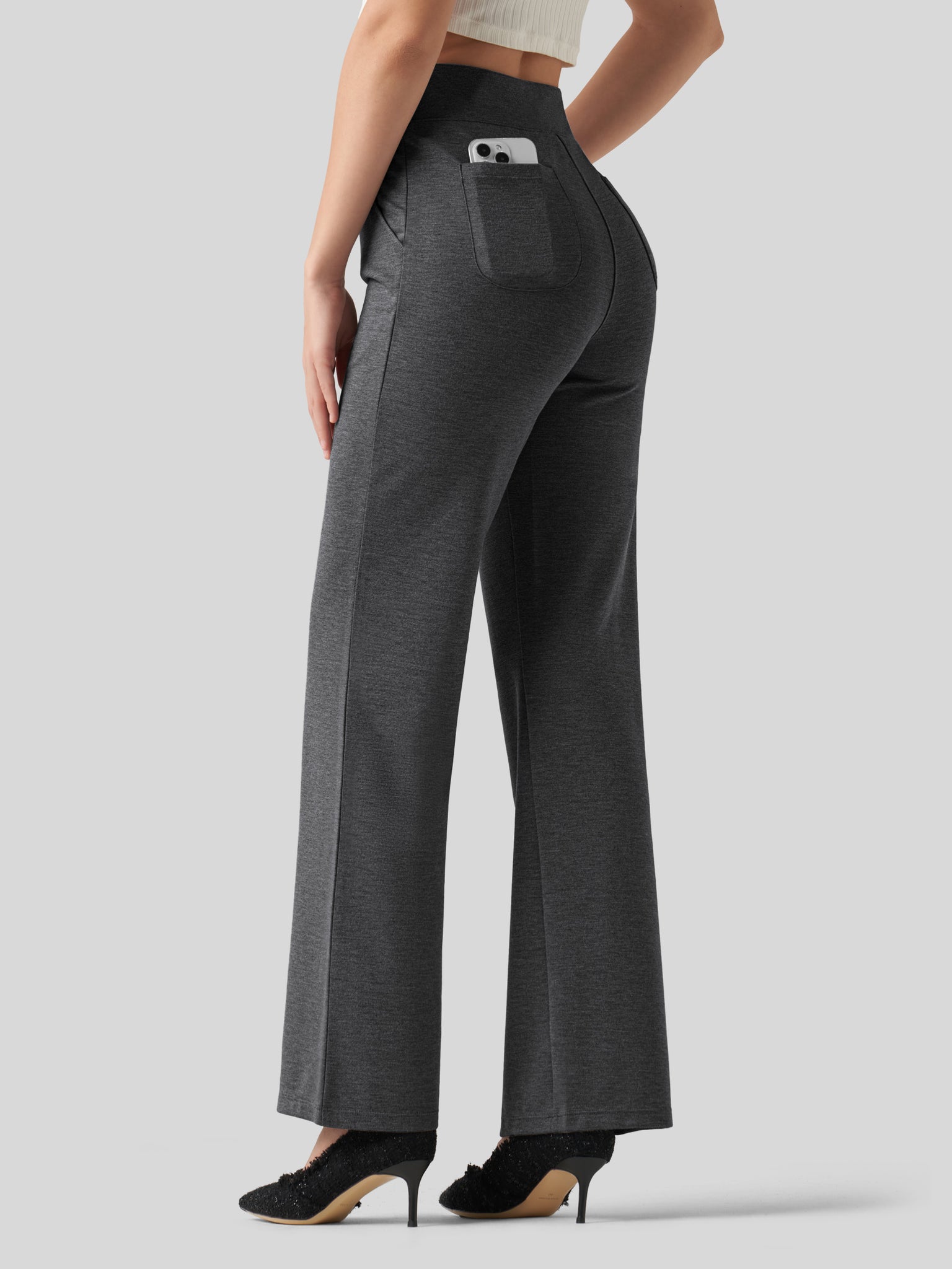 Women's Smooth Wide Leg Dress Pants 31 Inch