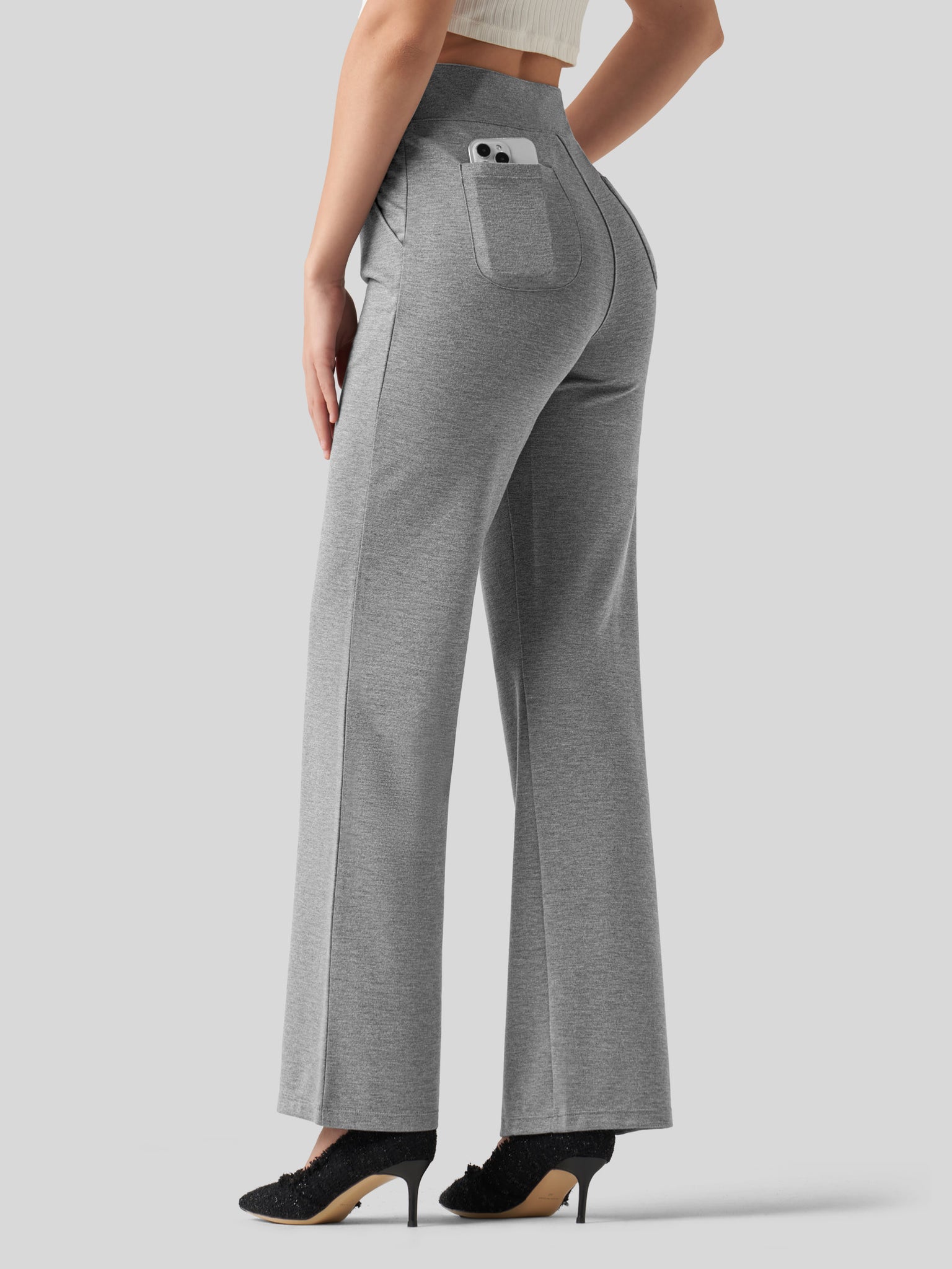 Women's Smooth Wide Leg Dress Pants 31 Inch