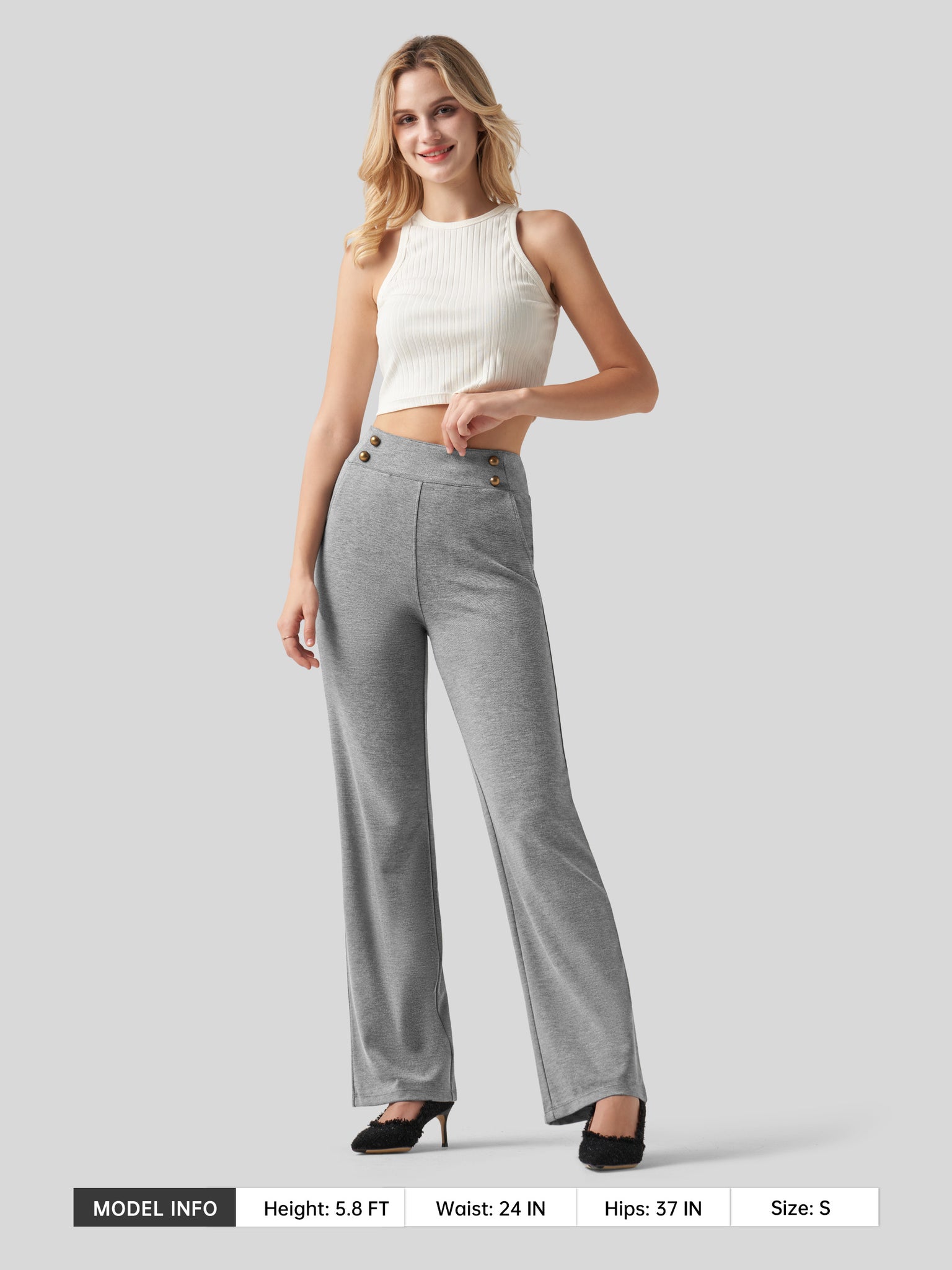 Women's Smooth Wide Leg Dress Pants 31 Inch