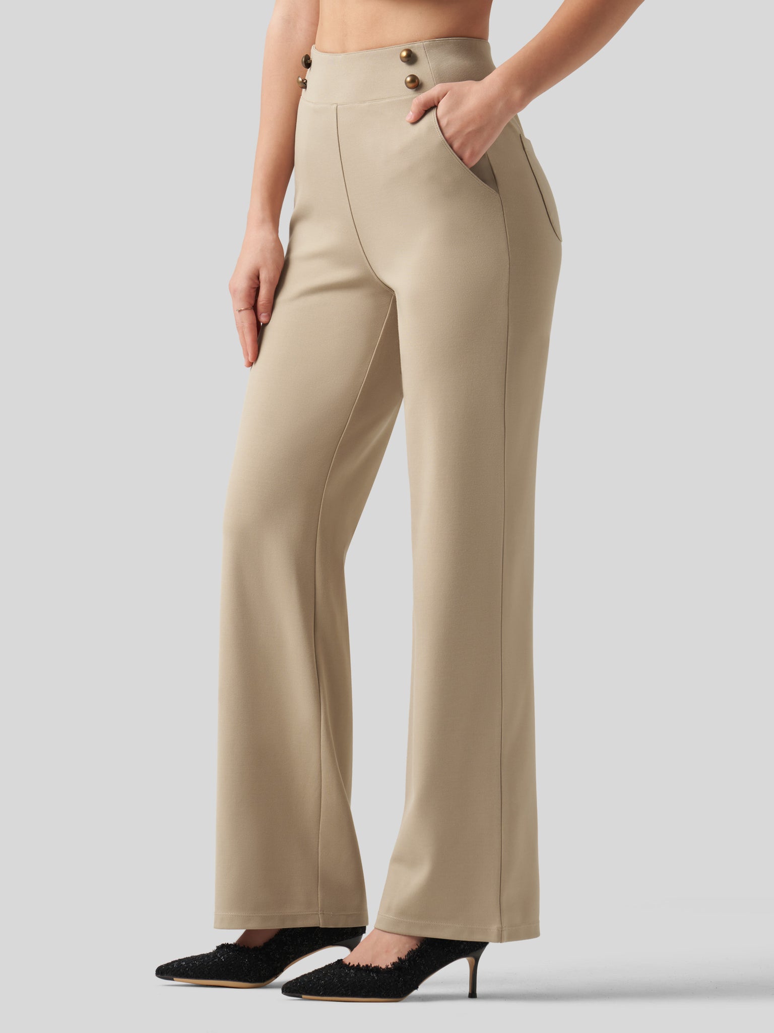 Women's Smooth Wide Leg Dress Pants 31 Inch