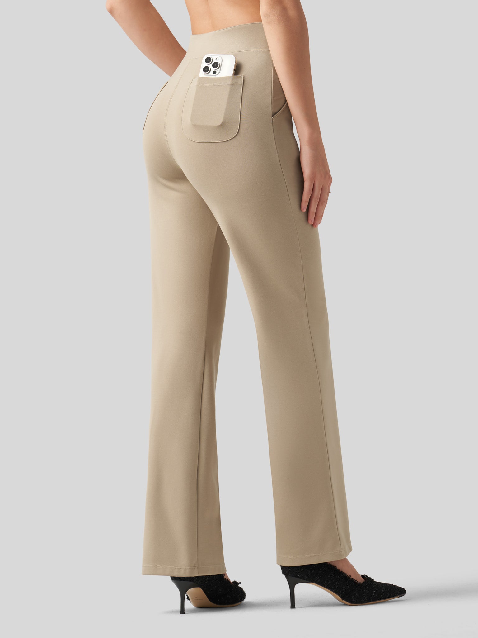 Women's Smooth Wide Leg Dress Pants 31 Inch