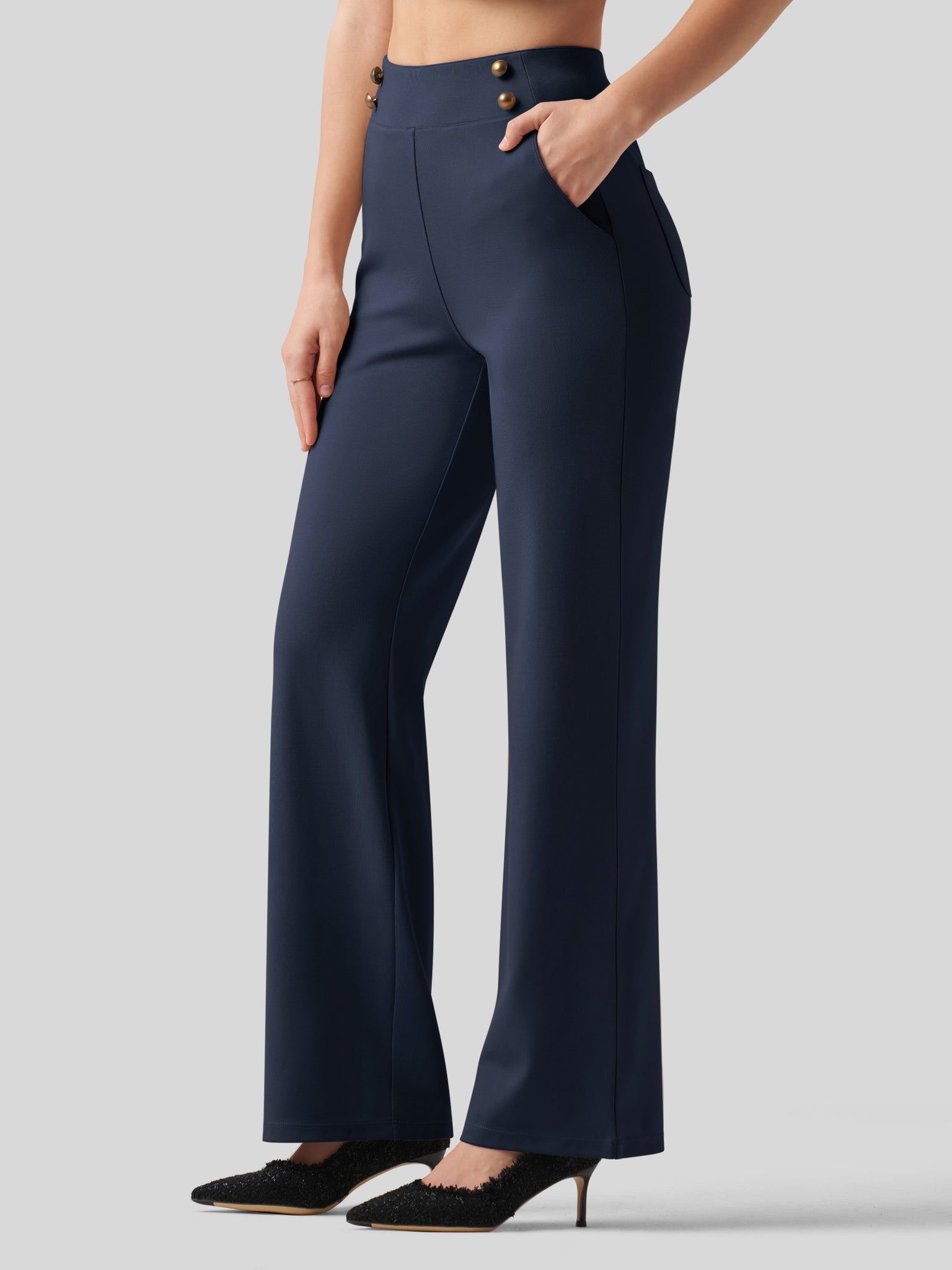 Women's Smooth Wide Leg Dress Pants 31 Inch