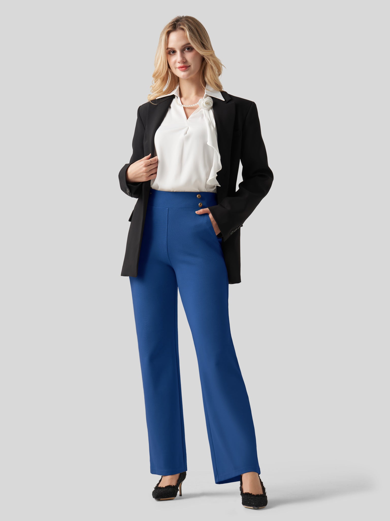 Women's Smooth Wide Leg Dress Pants 31 Inch