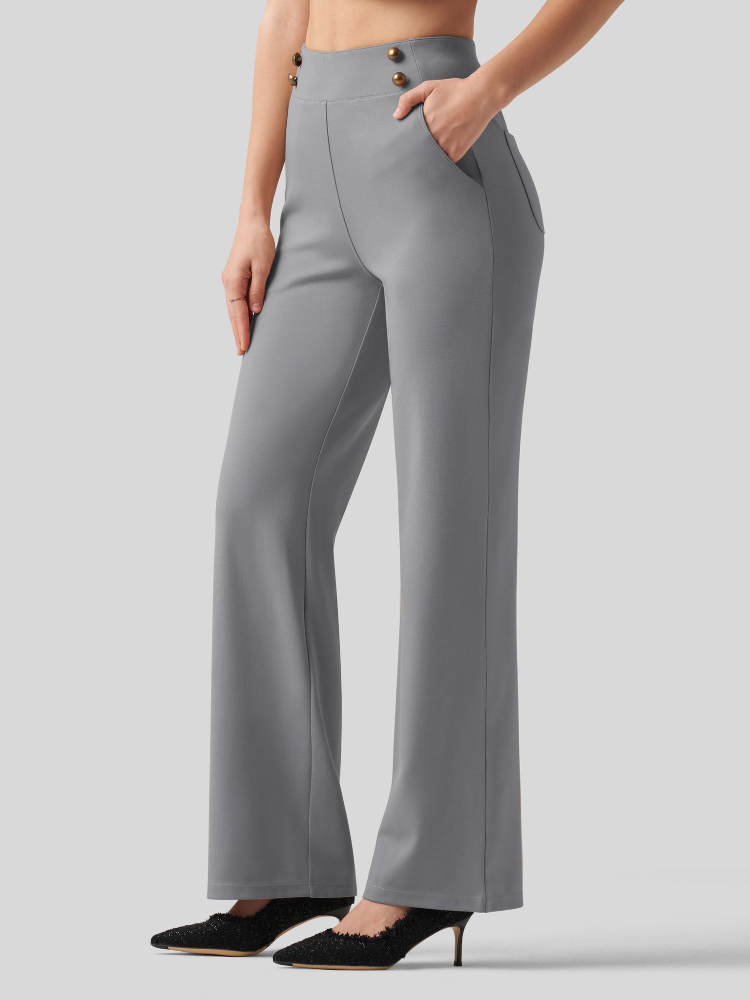 Women's Smooth Wide Leg Dress Pants 31 Inch