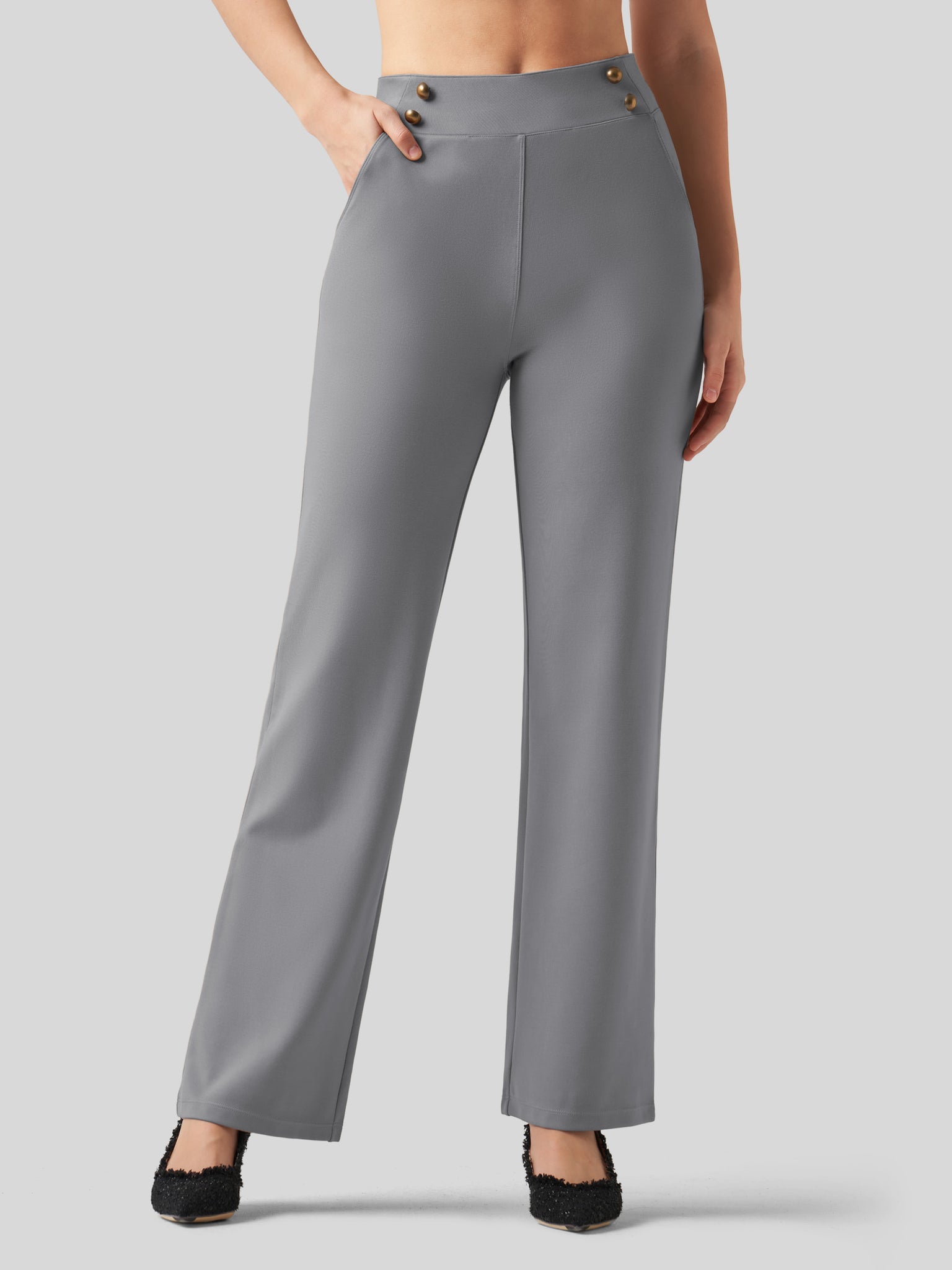 Women's Smooth Wide Leg Dress Pants 31 Inch