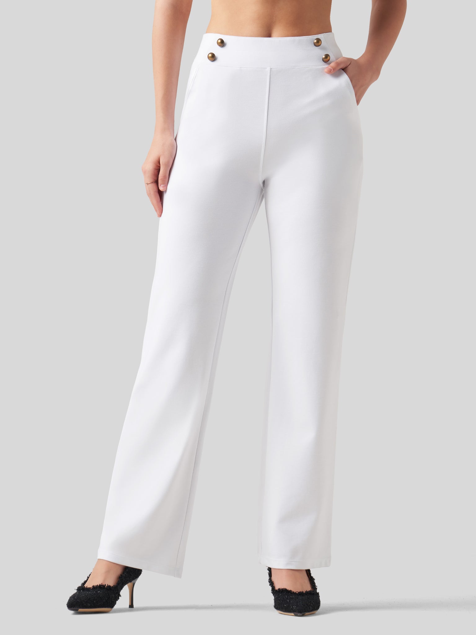 Women's Smooth Wide Leg Dress Pants 31 Inch