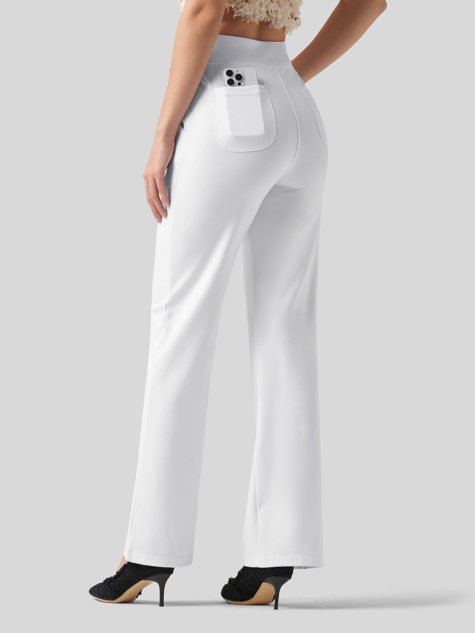 Women's Smooth Wide Leg Dress Pants 31 Inch