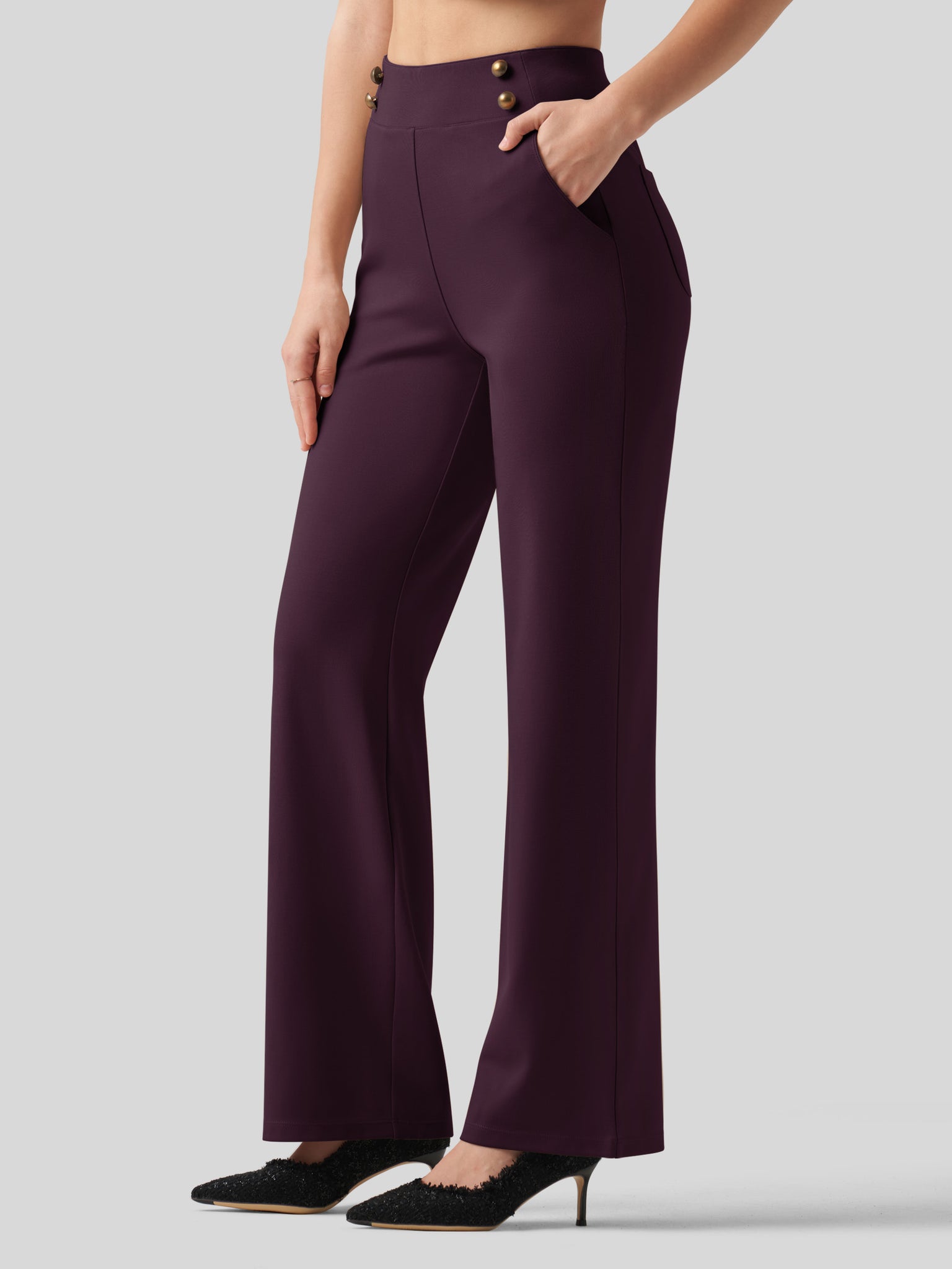 Women's Smooth Wide Leg Dress Pants 31 Inch