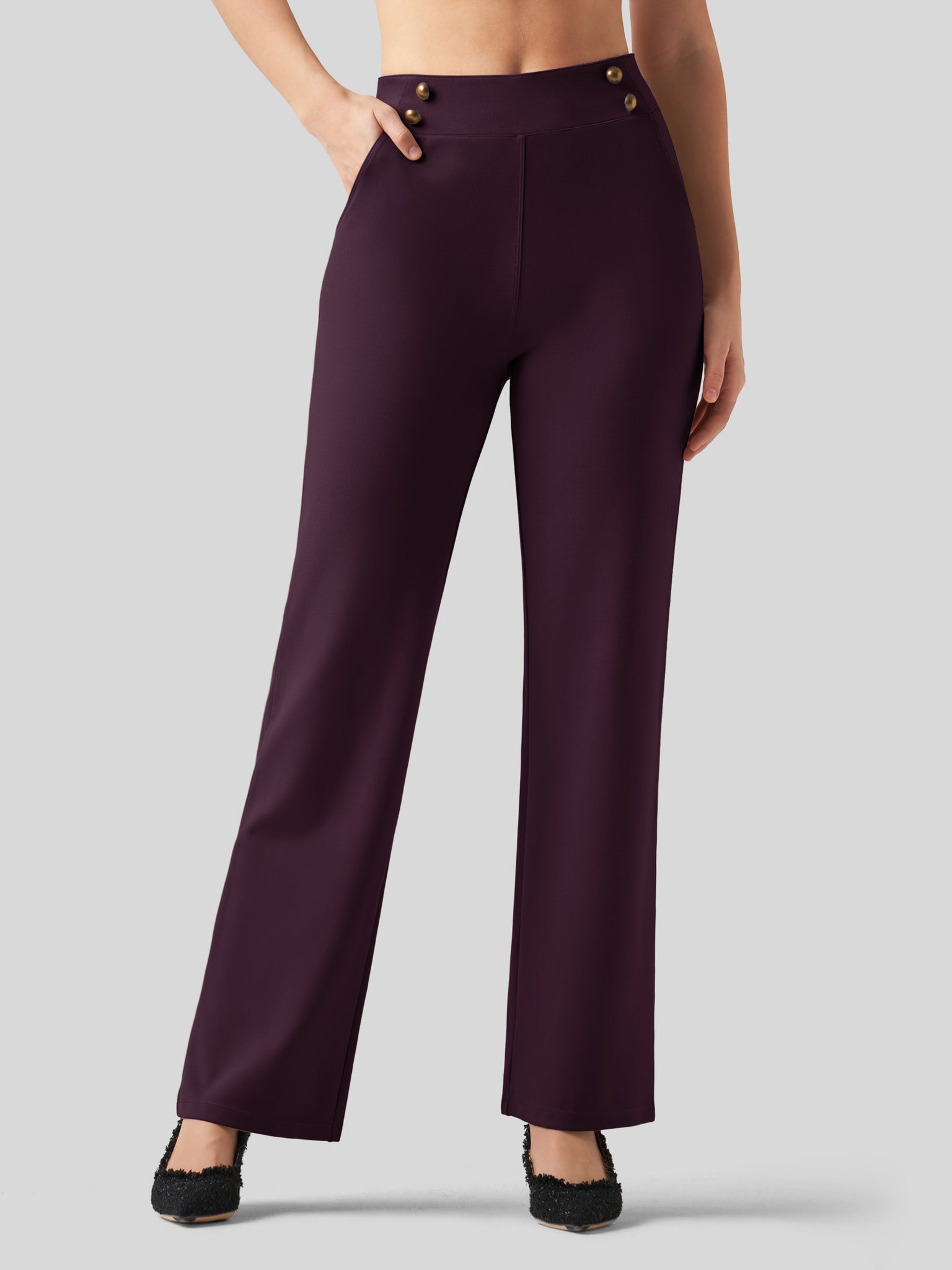 Women's Smooth Wide Leg Dress Pants 31 Inch