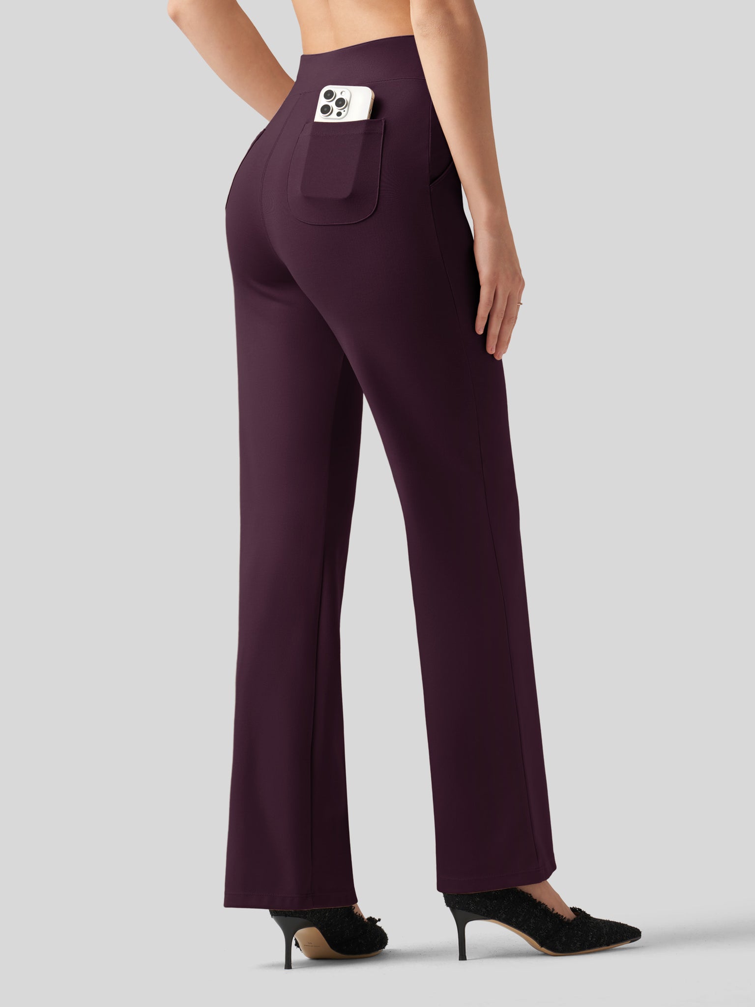 Women's Smooth Wide Leg Dress Pants 31 Inch