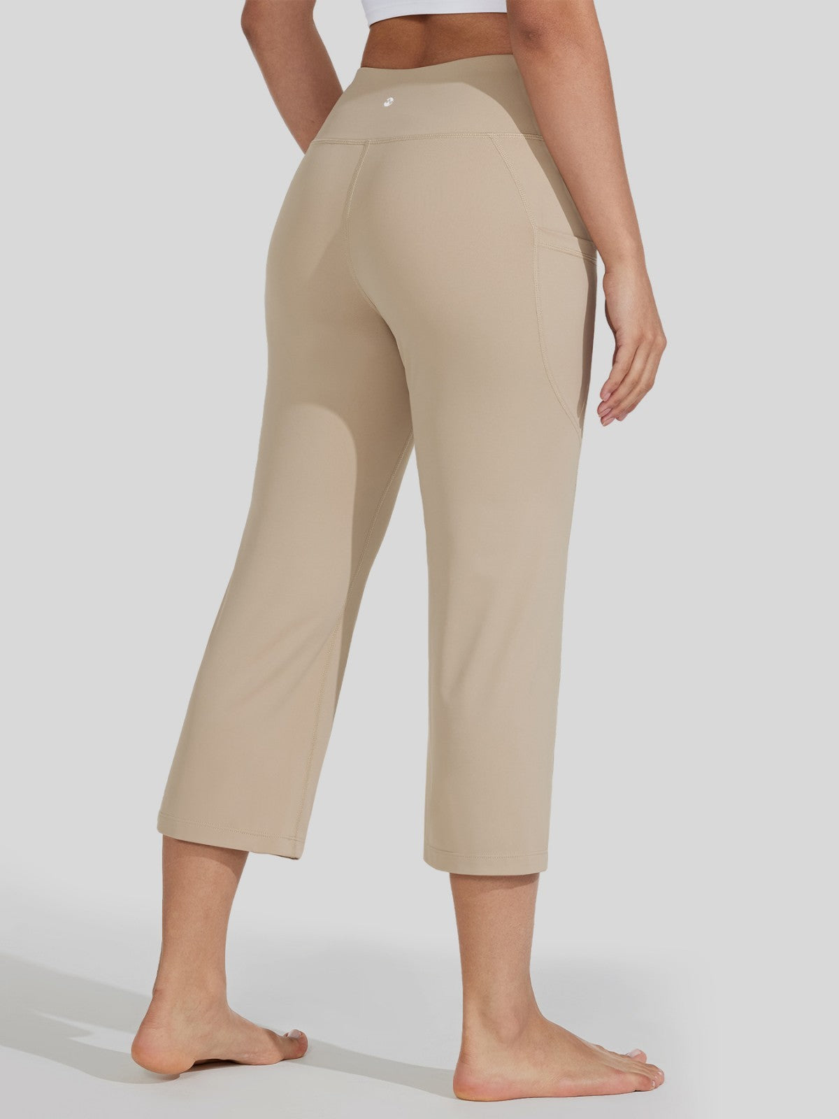 Willit Women's Straight Leg Capris Pants_light khaki