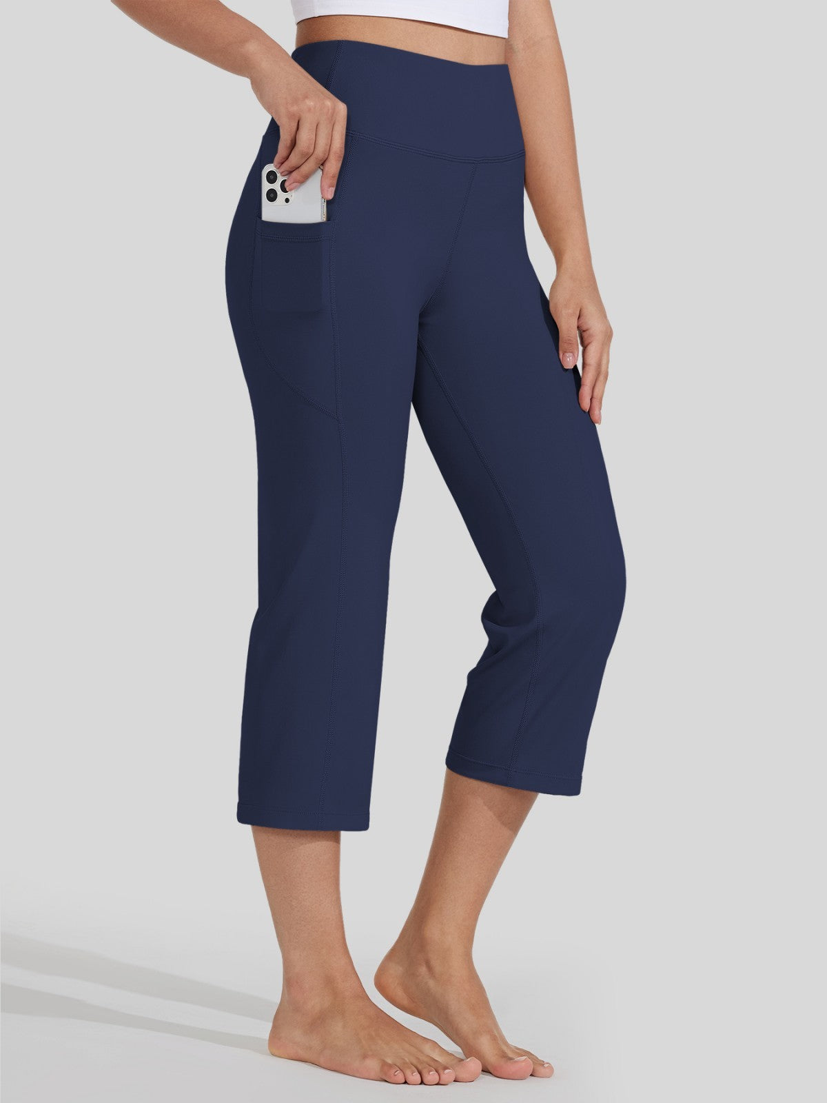 Willit Women's Straight Leg Capris Pants_navy
