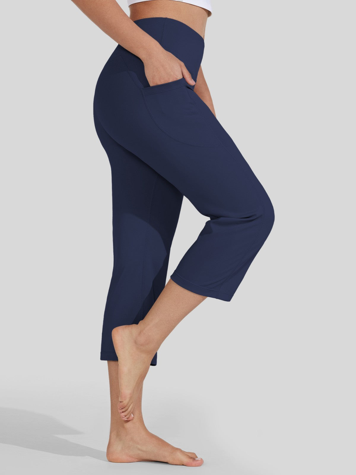 Willit Women's Straight Leg Capris Pants_navy