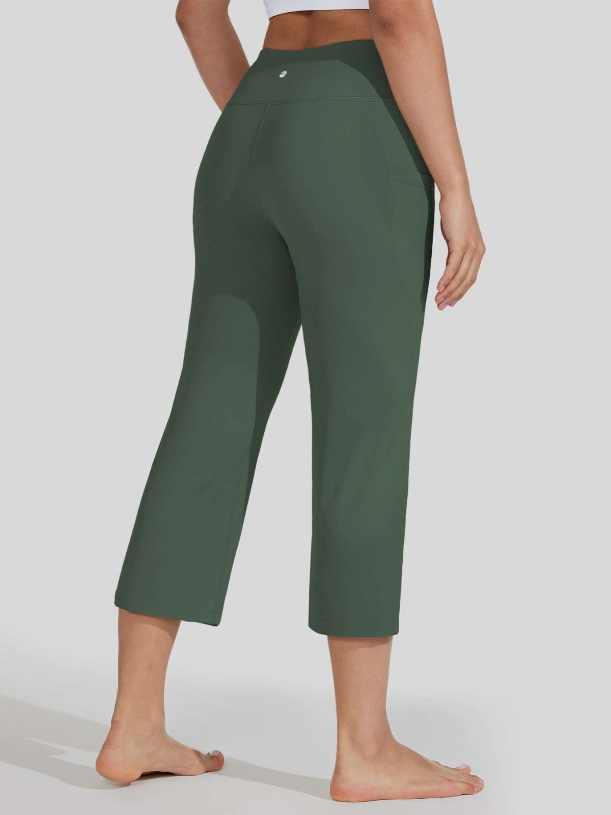 Willit Women's Straight Leg Capris Pants_olive