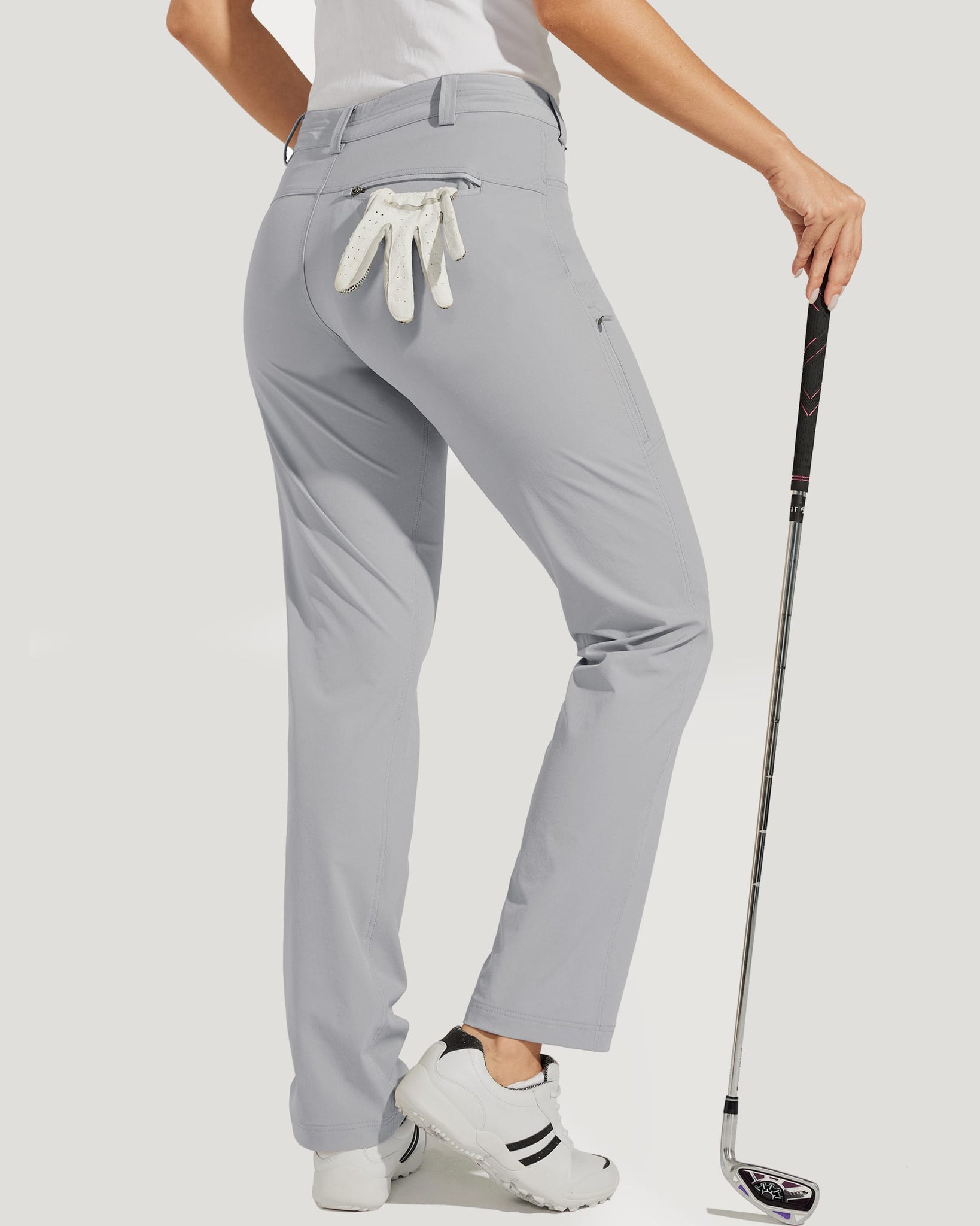 Women's Stretch Athletic Pants_Gray_model3