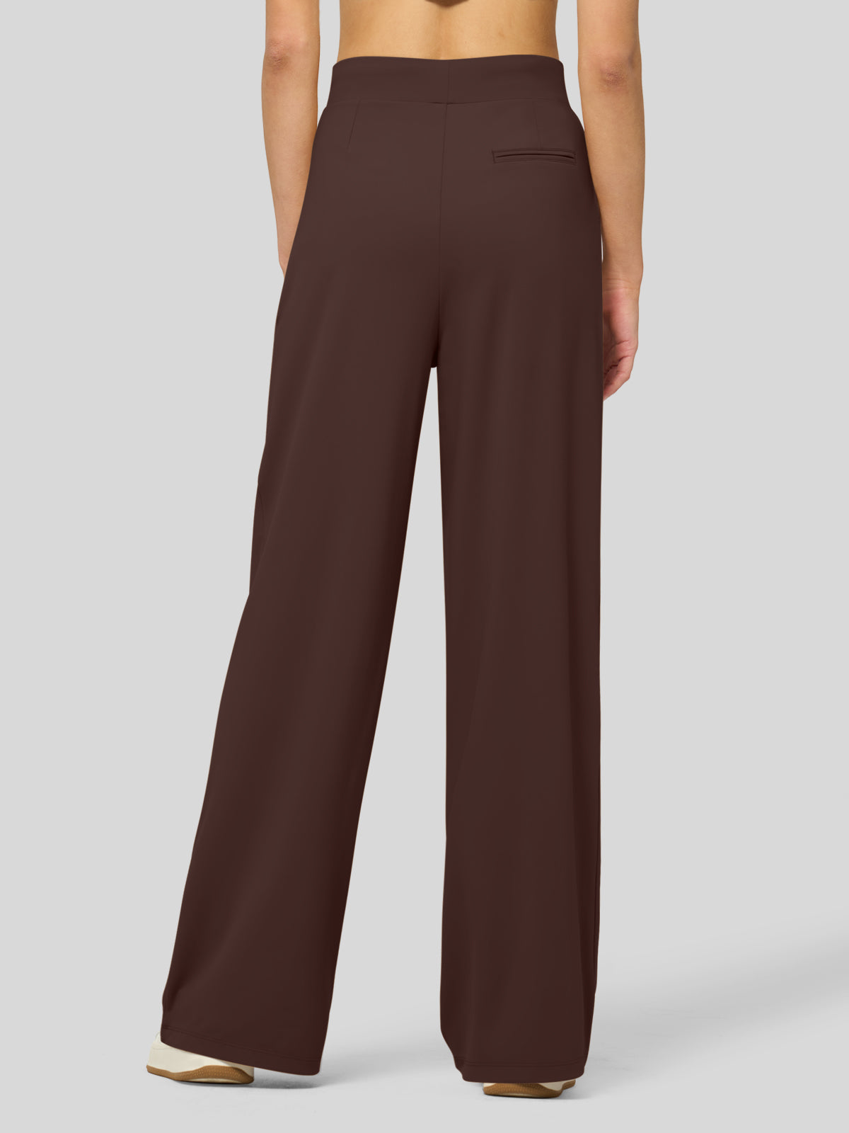willit Women's Stretchy Wide Leg Slacks-28 Inch - brown