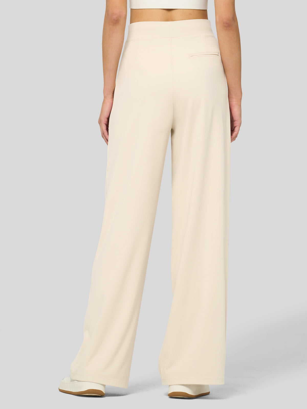 willit Women's Stretchy Wide Leg Slacks-28 Inch - cream