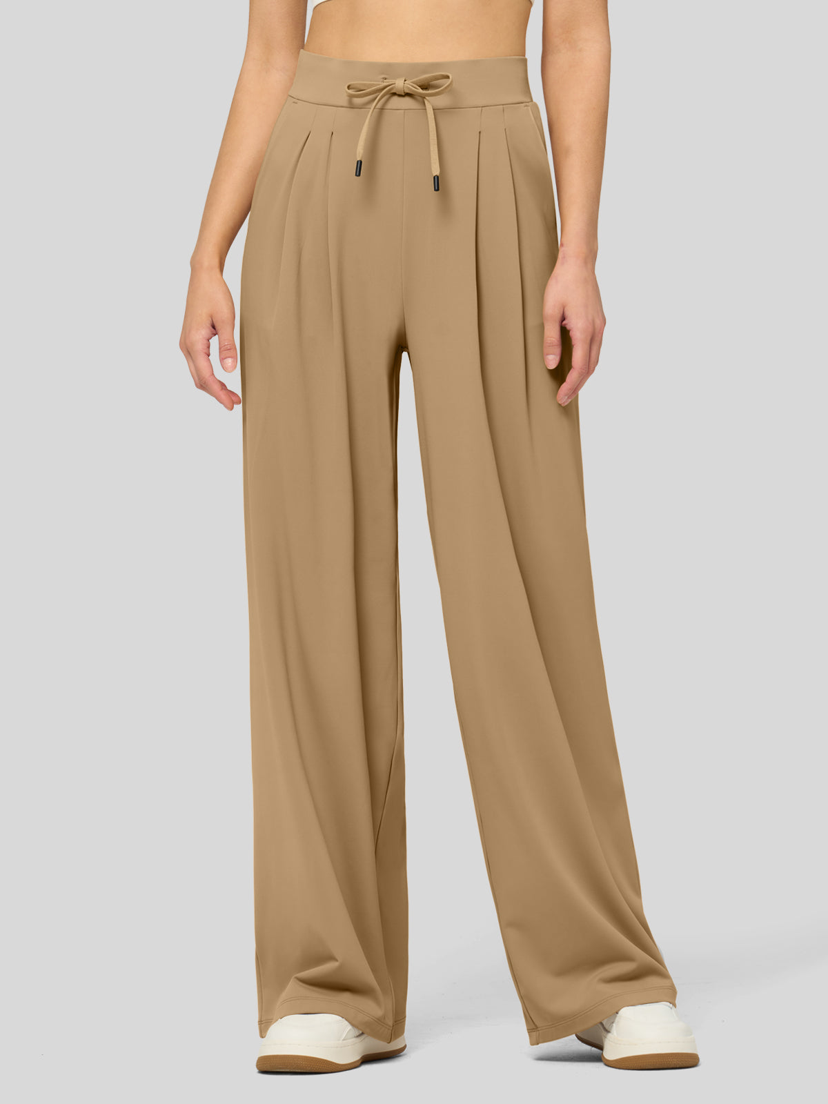 willit Women's Stretchy Wide Leg Slacks-28 Inch - deepkhaki