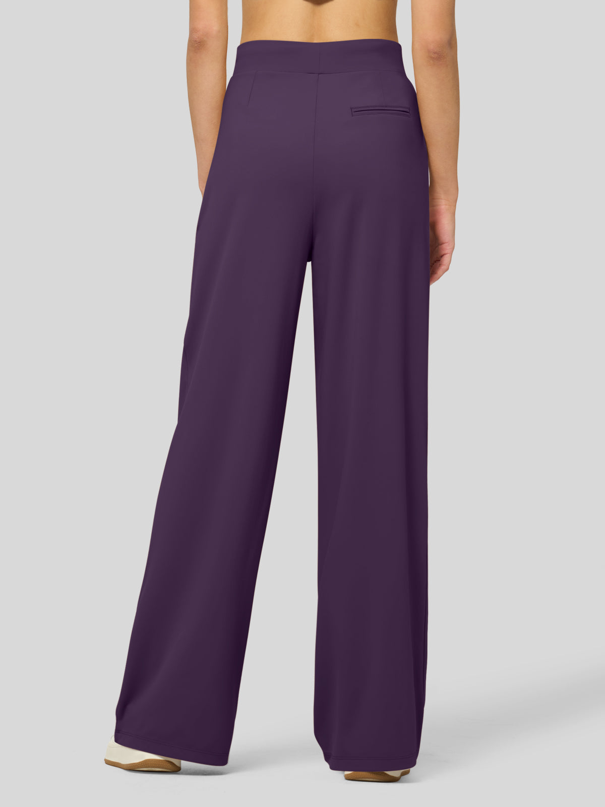 willit Women's Stretchy Wide Leg Slacks-28 Inch - deeppurle