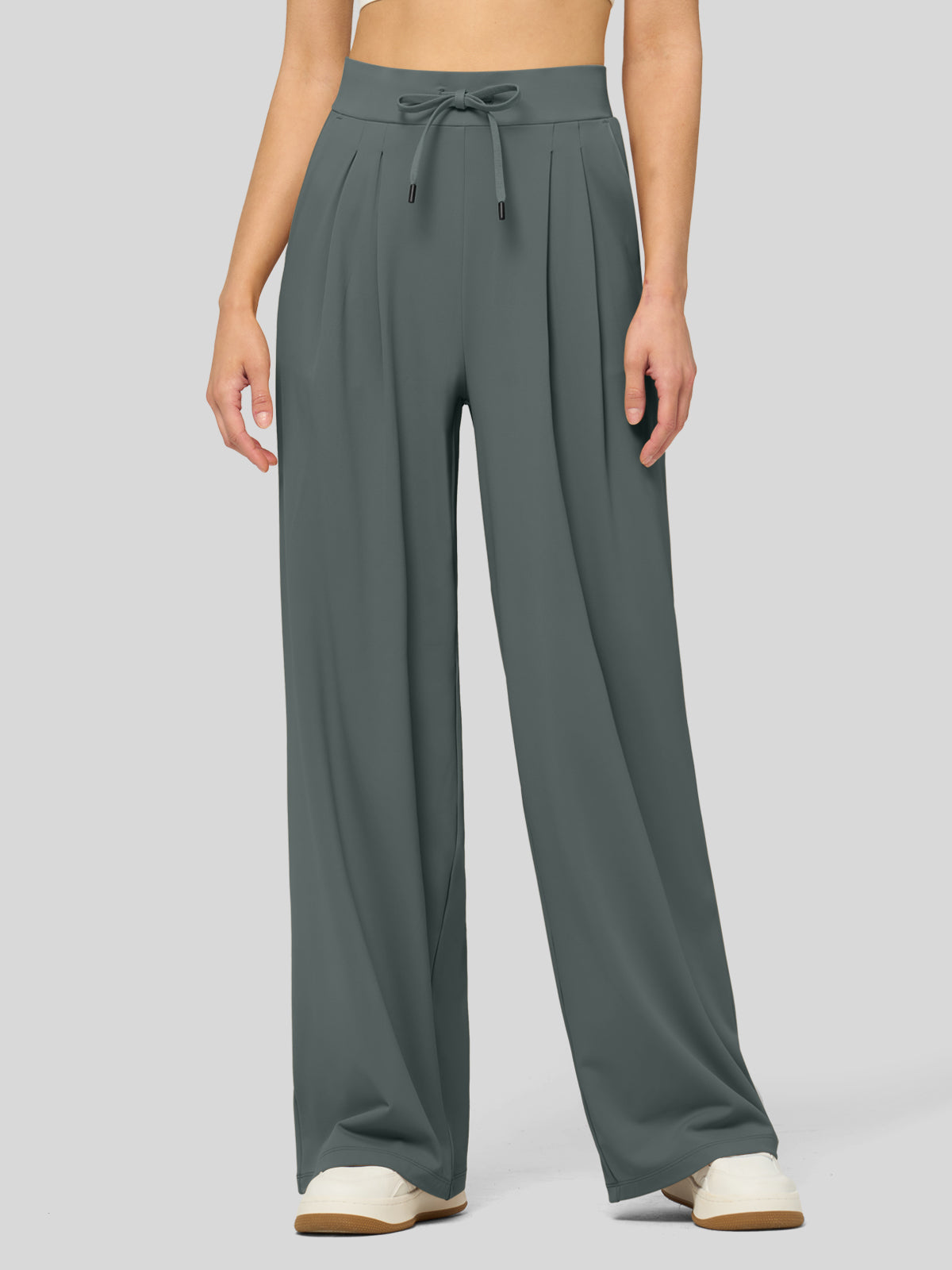 willit Women's Stretchy Wide Leg Slacks-28 Inch - firgreen