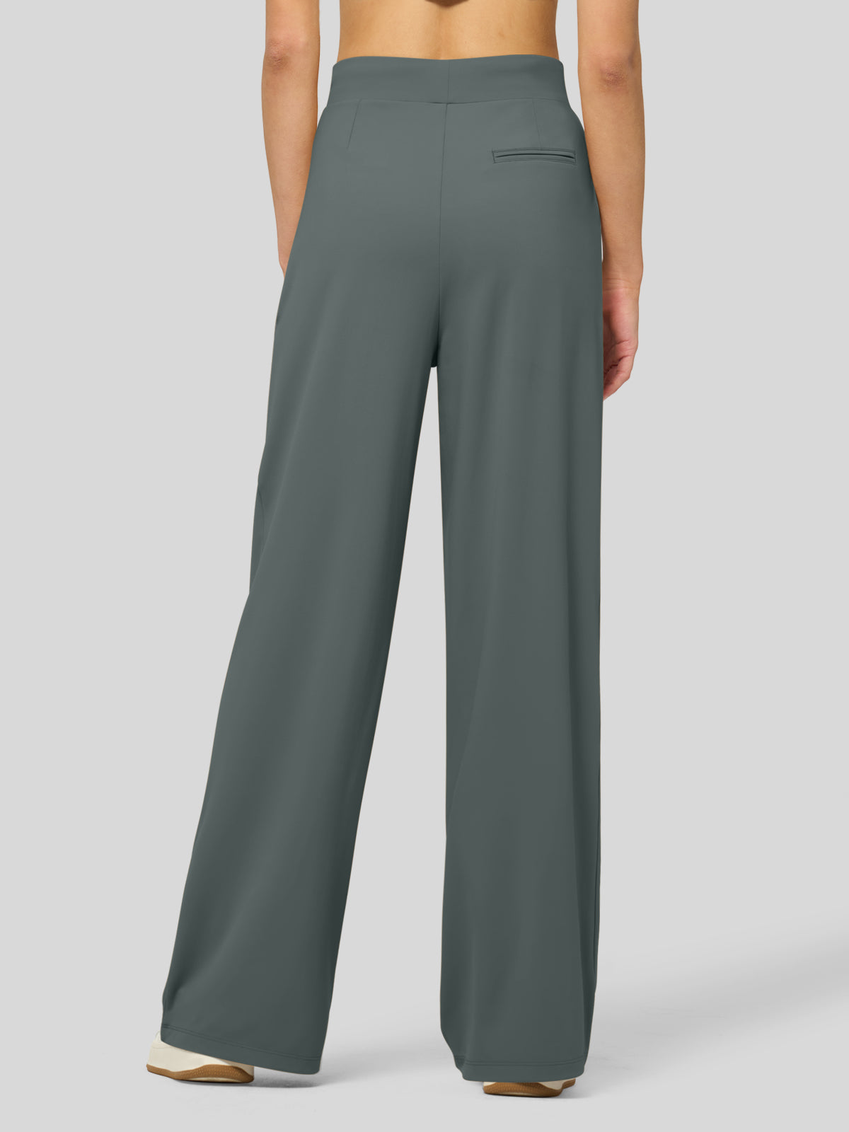willit Women's Stretchy Wide Leg Slacks-28 Inch - firgreen