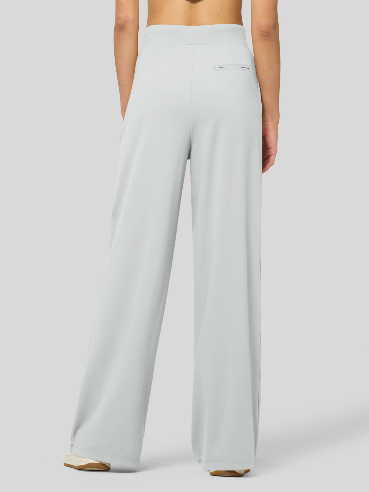 willit Women's Stretchy Wide Leg Slacks-28 Inch - lightgray