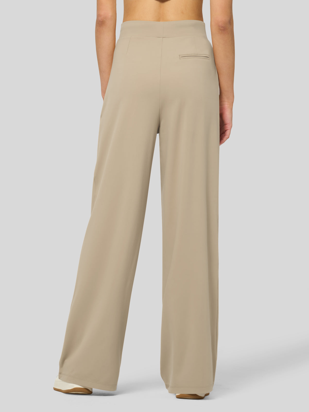 willit Women's Stretchy Wide Leg Slacks-28 Inch - lightkhaki