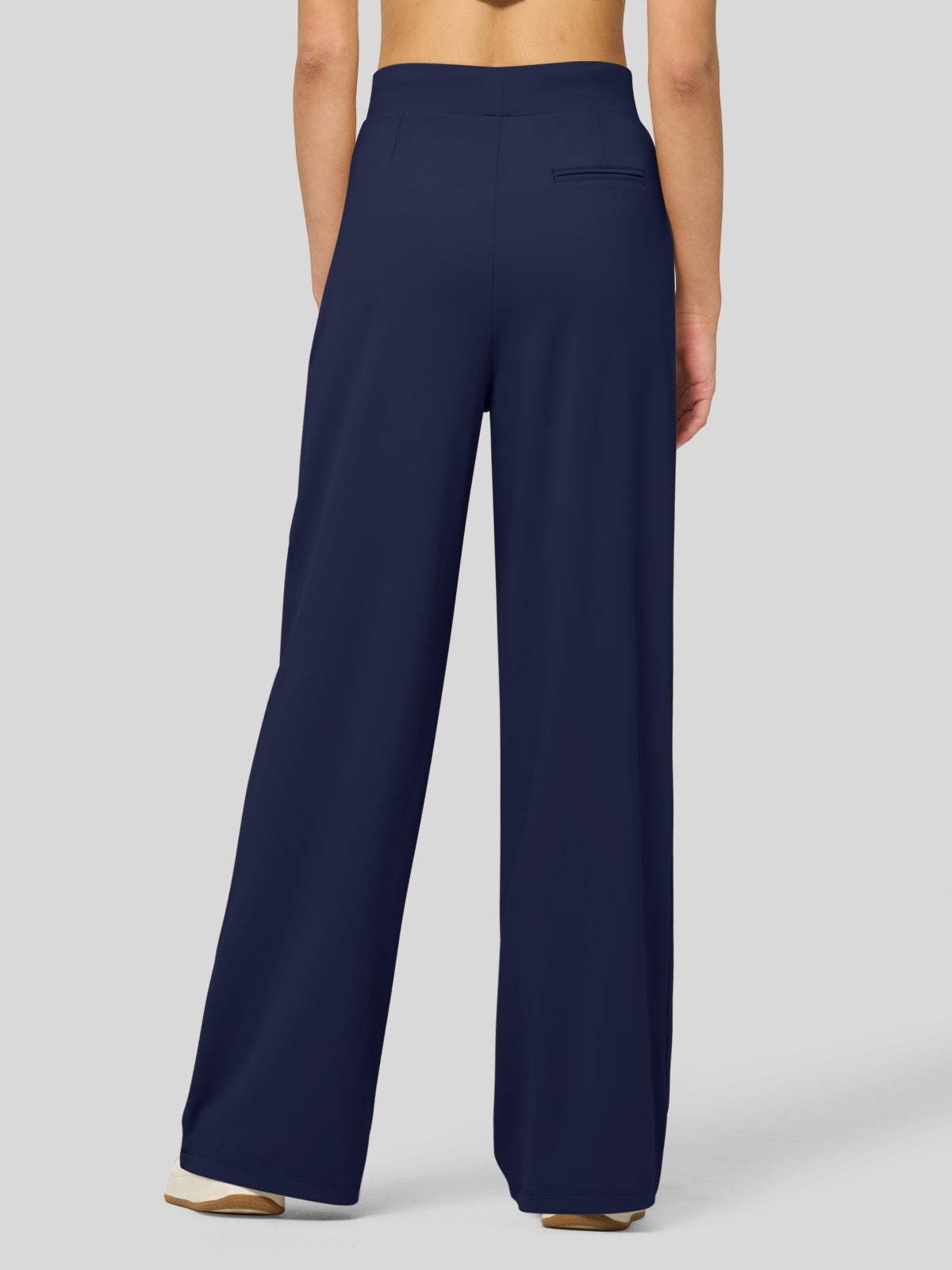 willit Women's Stretchy Wide Leg Slacks-28 Inch - navy
