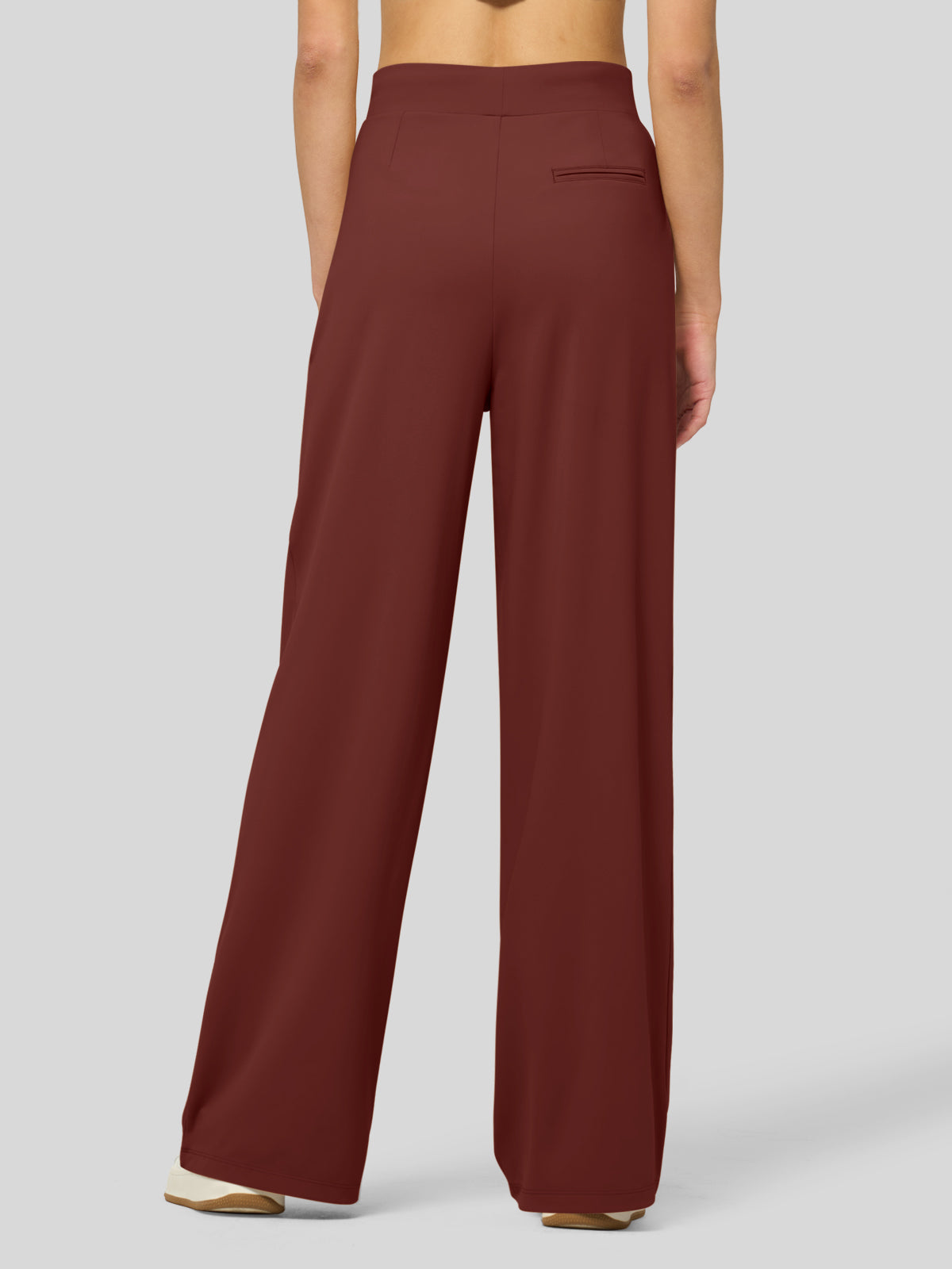 willit Women's Stretchy Wide Leg Slacks-28 Inch - winered