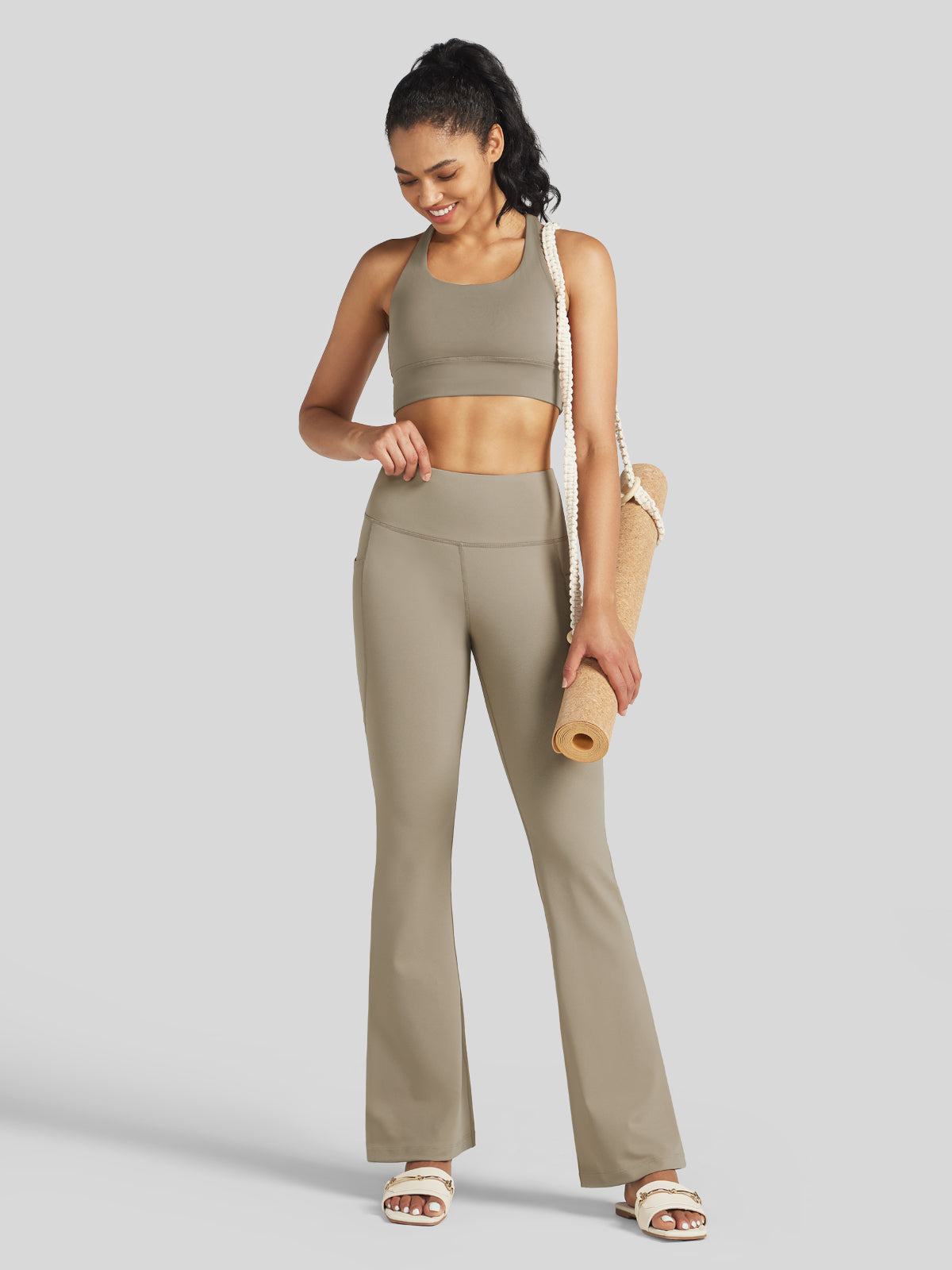 Women's Stretchy Yoga Pants Bootcut 27 Inch