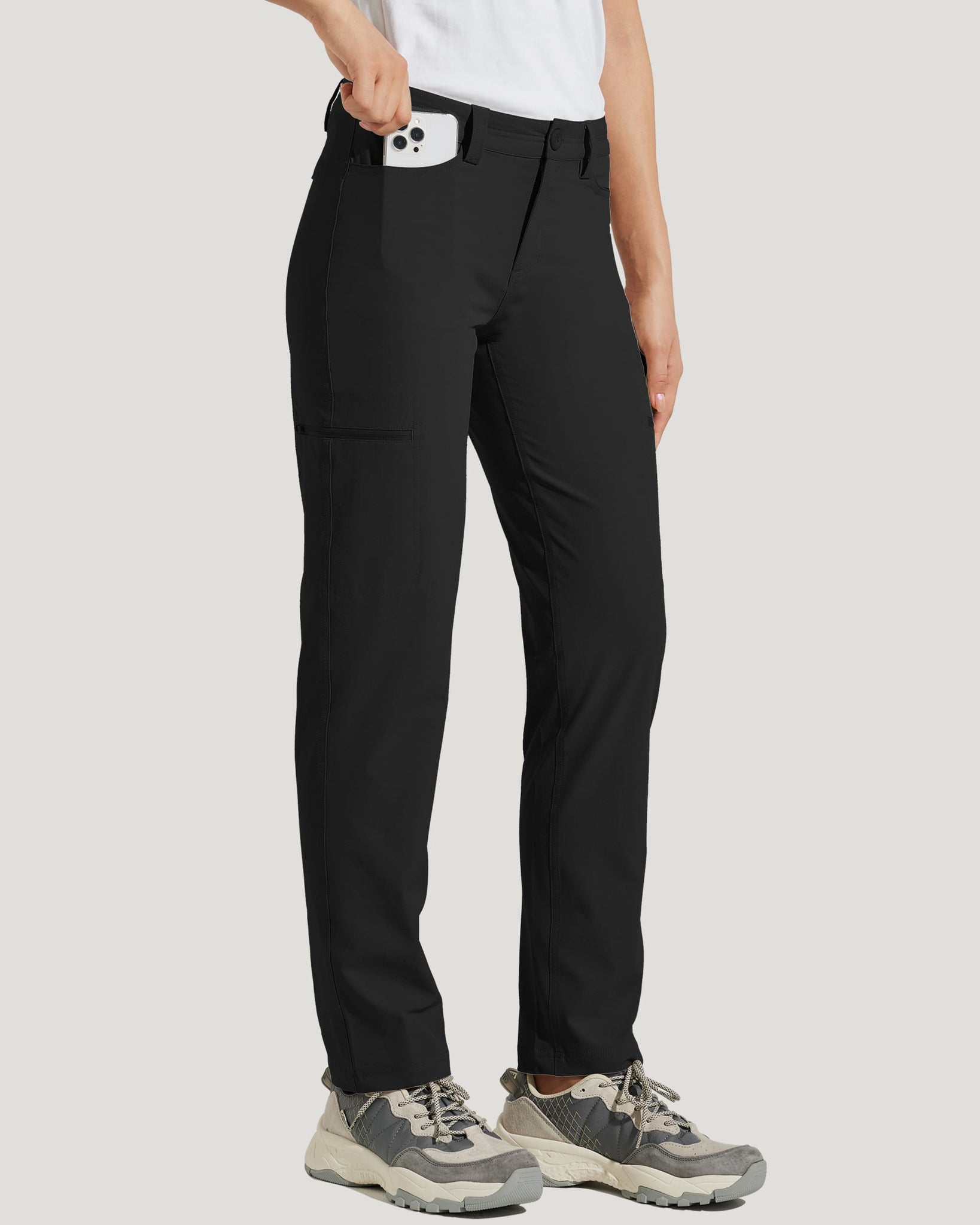 Women's Waterproof Hiking Pants_Black_model3