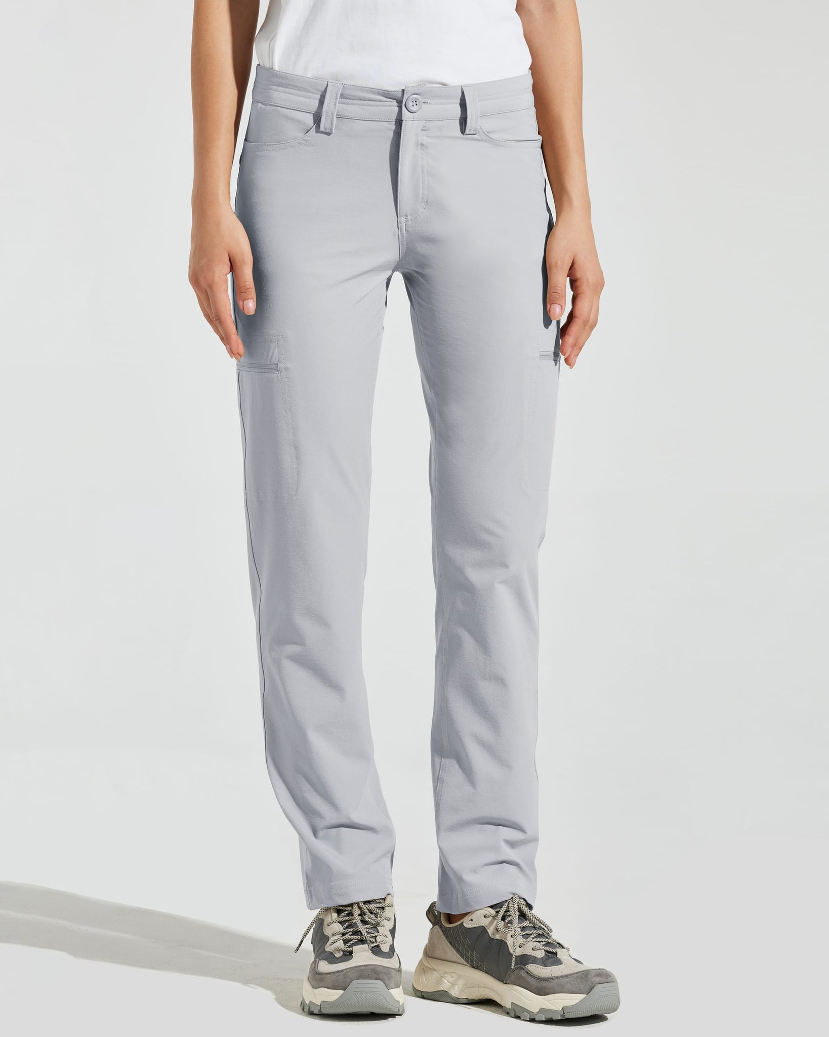 Women's Waterproof Hiking Pants_Gray_model1