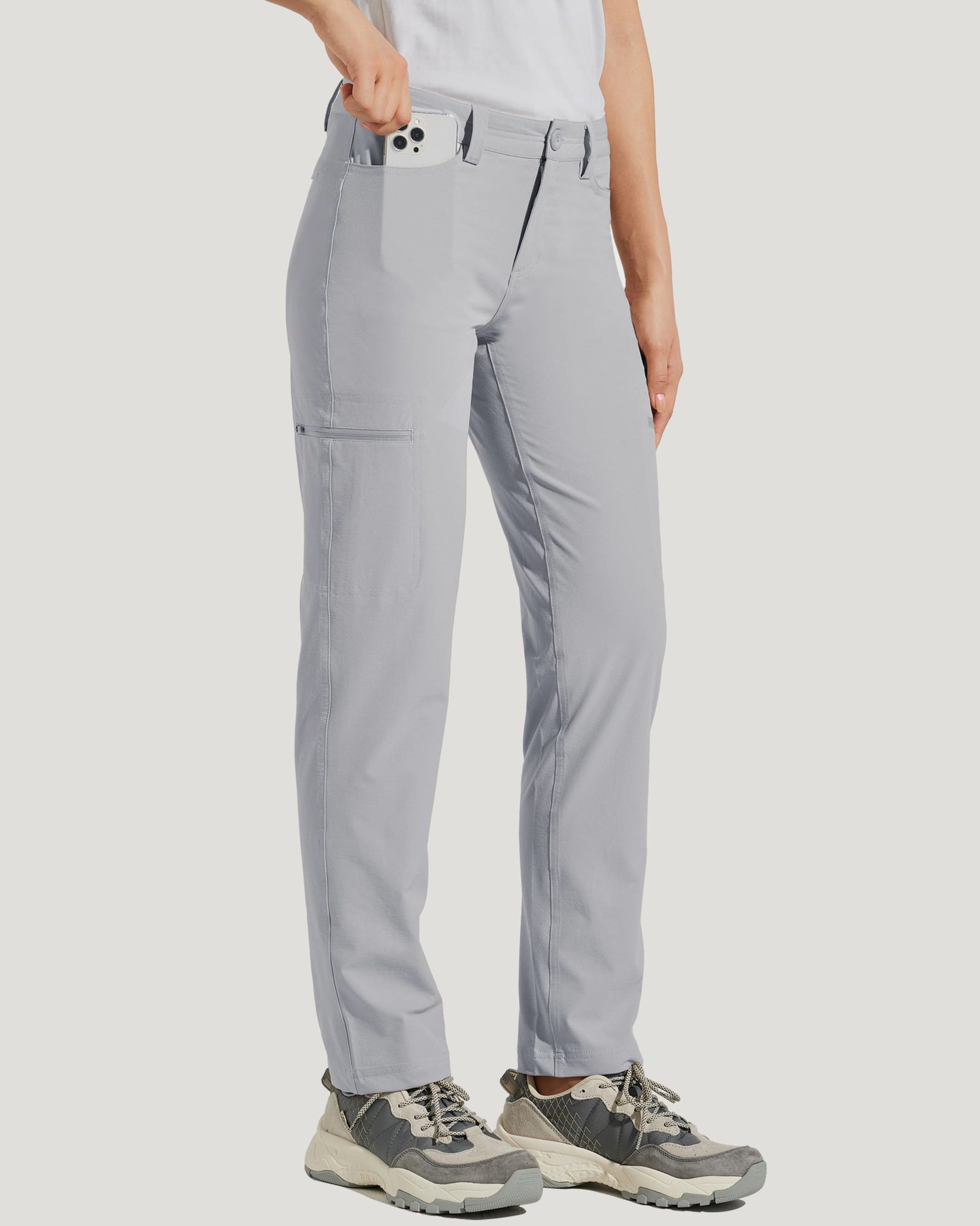 Women's Waterproof Hiking Pants_Gray_model2