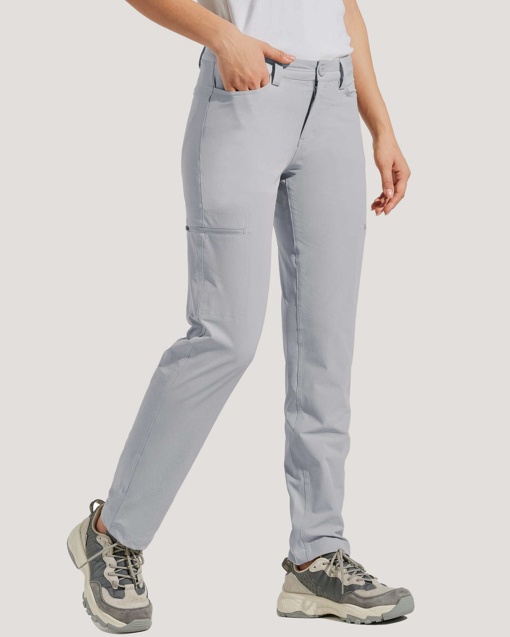 Women's Waterproof Hiking Pants_Gray_model3