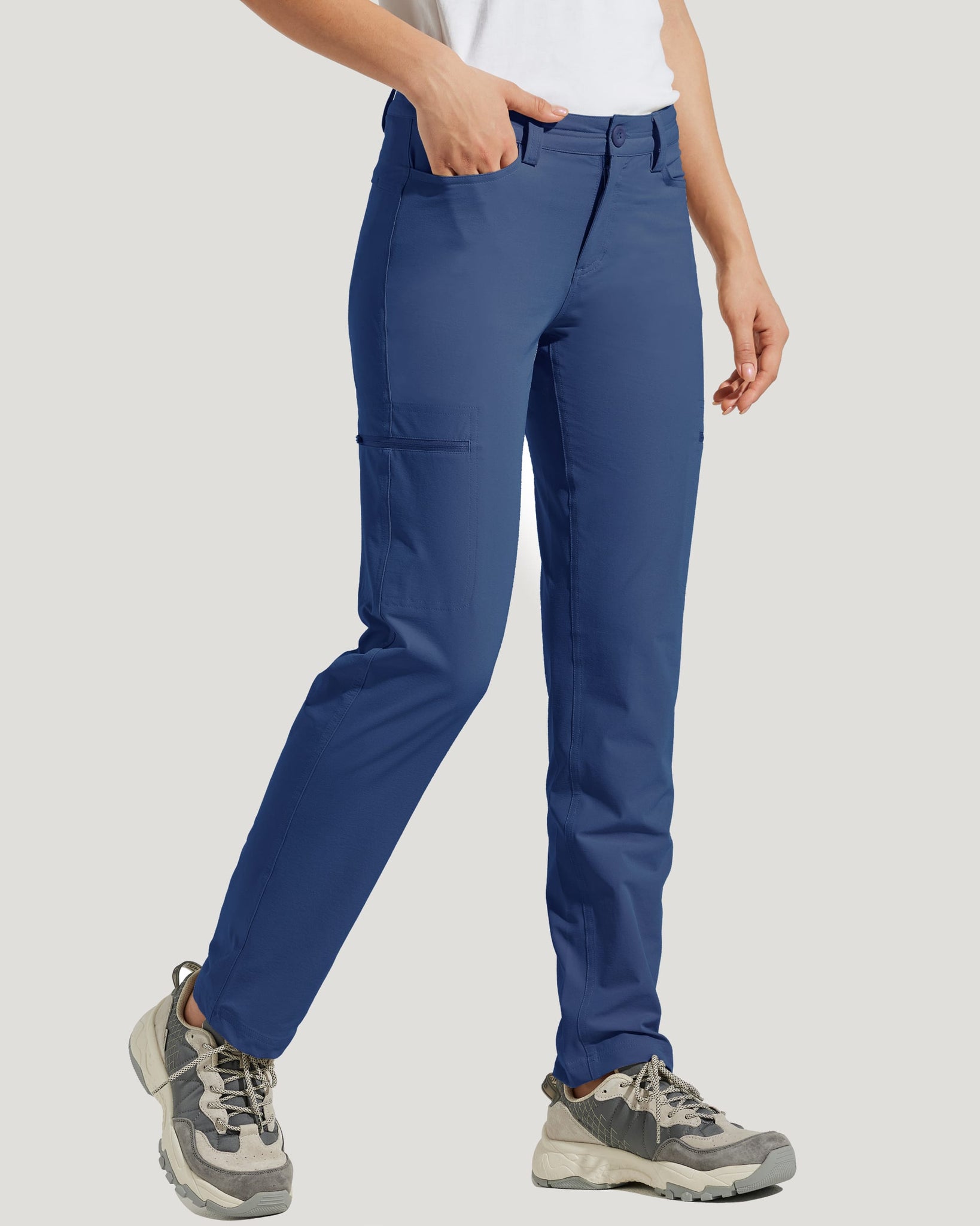 Women's Waterproof Hiking Pants_Navy_model3