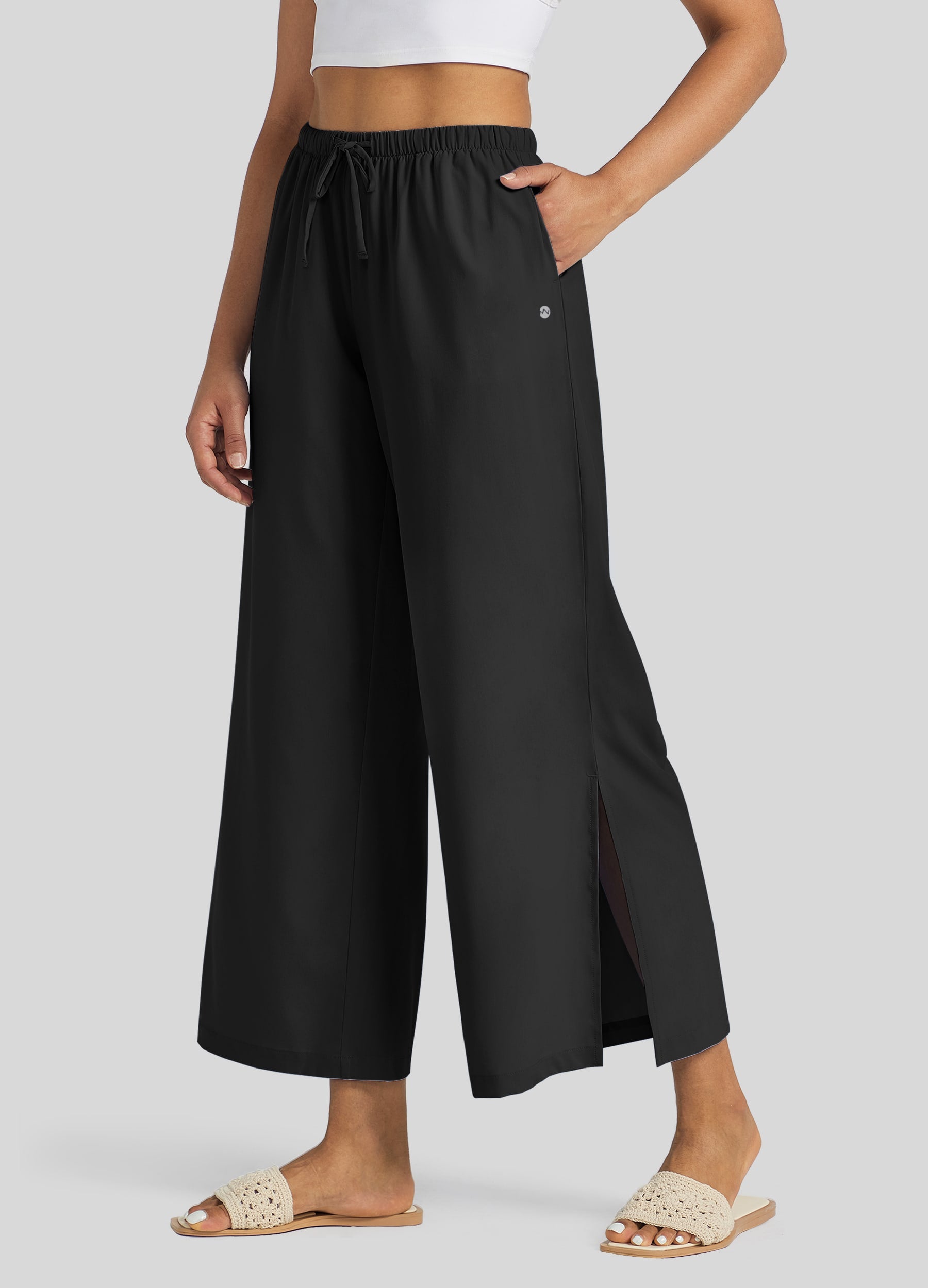 Willit Women's Wide-Leg Cropped Pants