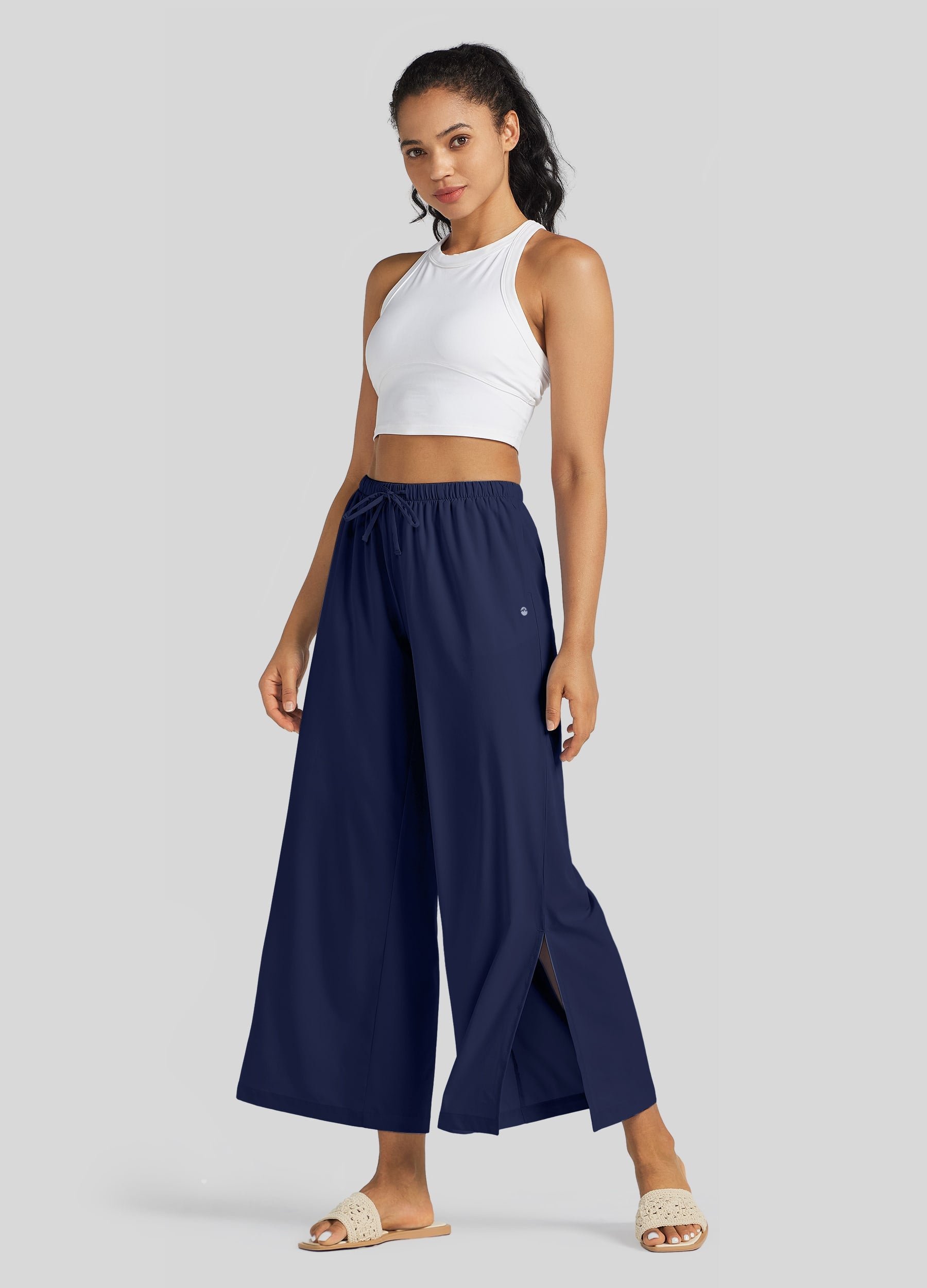 KHOKI　\"Wide-leg cropped pants 　col.Navy 7784_9b15fac86e_9d1630e1936271